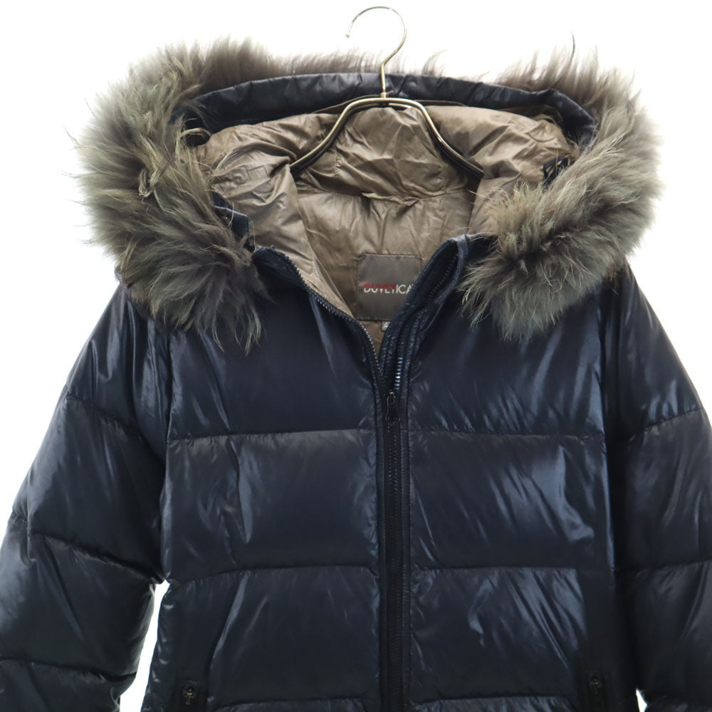 DUVETICA デュベティカ ブルガリア製 ESTERNO-AUBER ミドル ファー ダウンコート 42 ネイビー フーディー メンズ