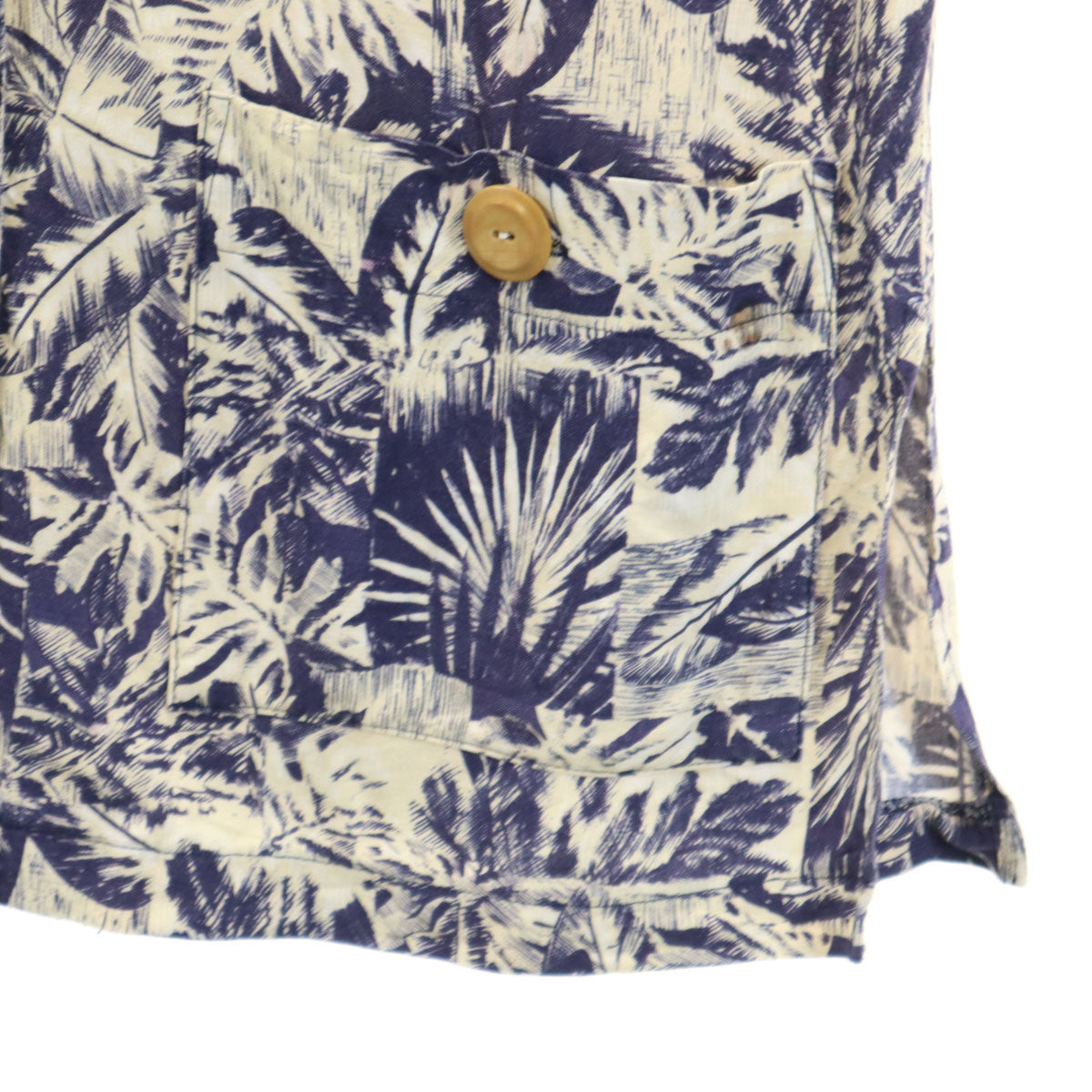 Carol Anderson Collection キャロルアンダーソンコレクション 80s 90s オールド 長袖アロハ 総柄 長袖 アロハ ジャケット ネイビー系 レディース