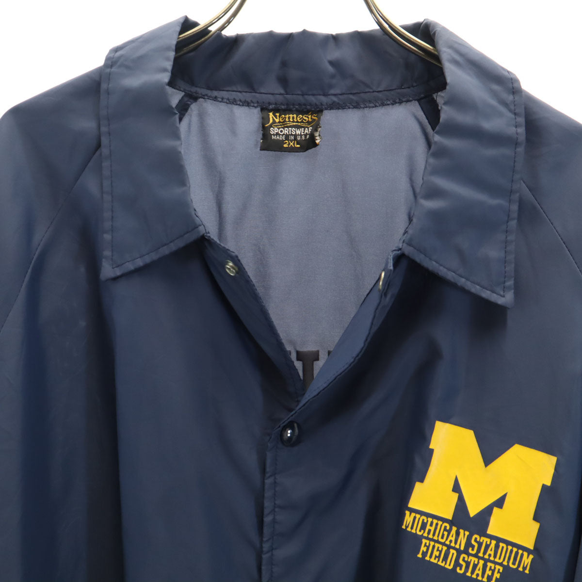 Nettlesis 80s USA製 ヴィンテージ ミシガン コーチジャケット 2XL ネイビー ビッグサイズ メンズ