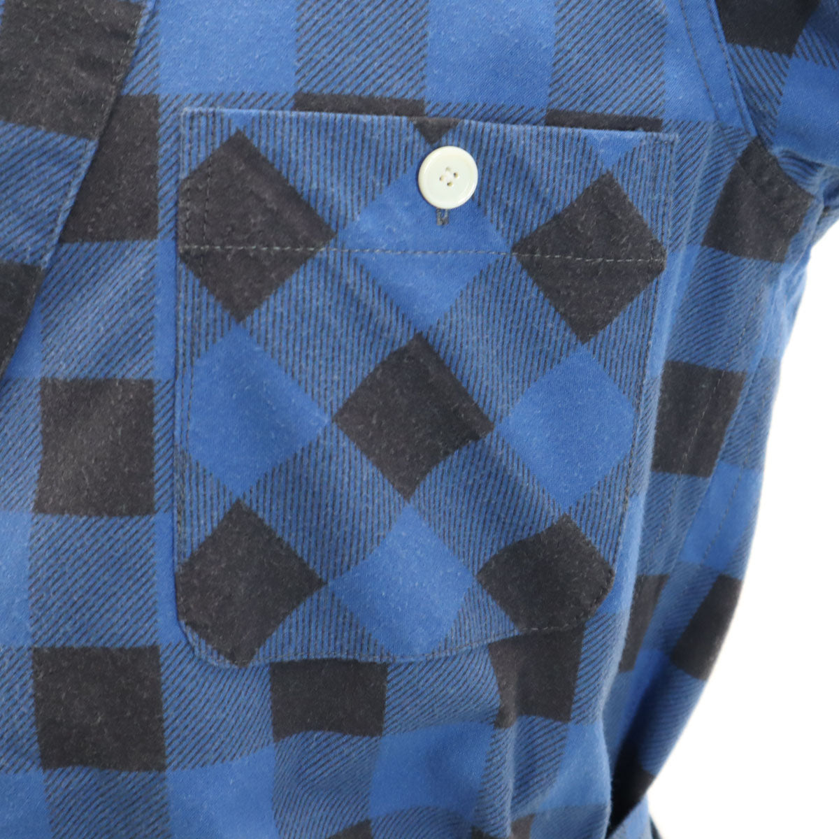 TAKAHIRO MIYASHITA The SoloIst. タカヒロミヤシタザソロイスト 17ss 日本製 チェック柄 長袖 タングルドアップ シャツ 44 ブルー 羽織り PRIMALOFT メンズ