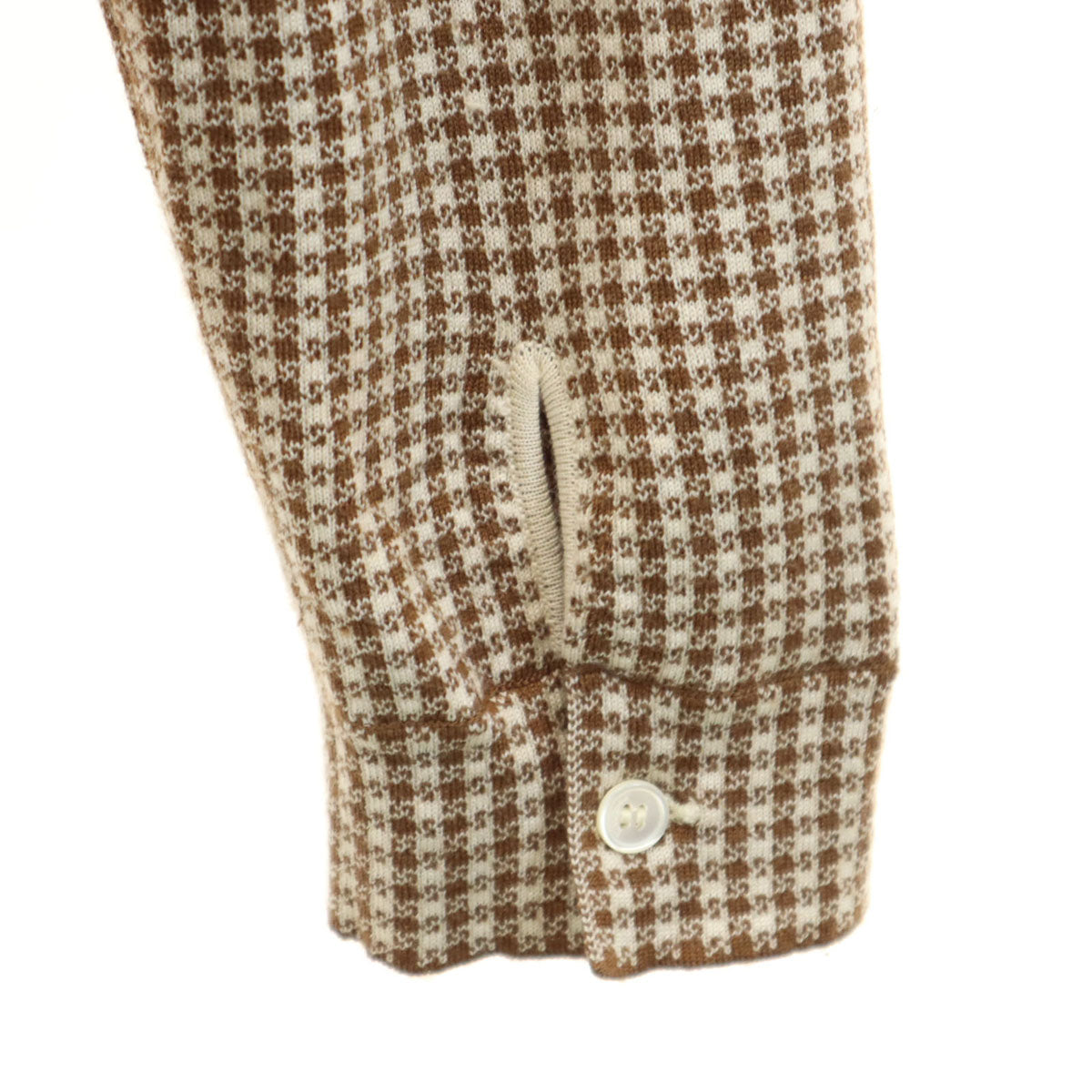 Salvatore Ferragamo サルヴァトーレフェラガモ イタリア製 シルクブレンド 総柄 長袖 フルジップ ニットカーディガン L ブラウン メンズ