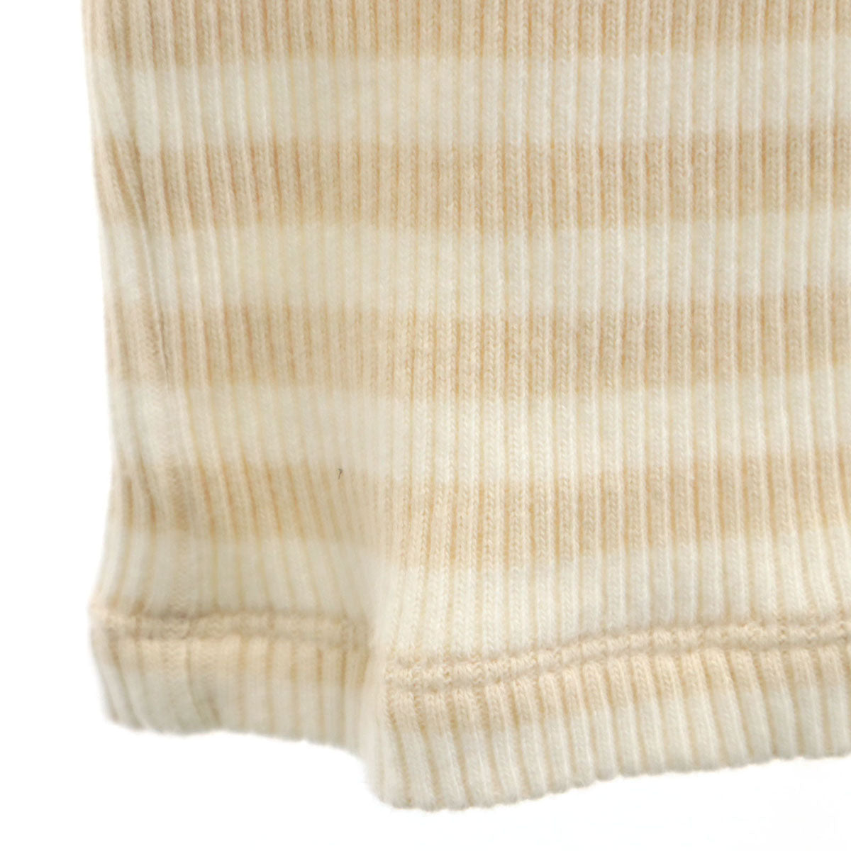 Ron Herman ロンハーマン 日本製 ボーダー柄 長袖 リブ ニット XS ペールオレンジ レディース