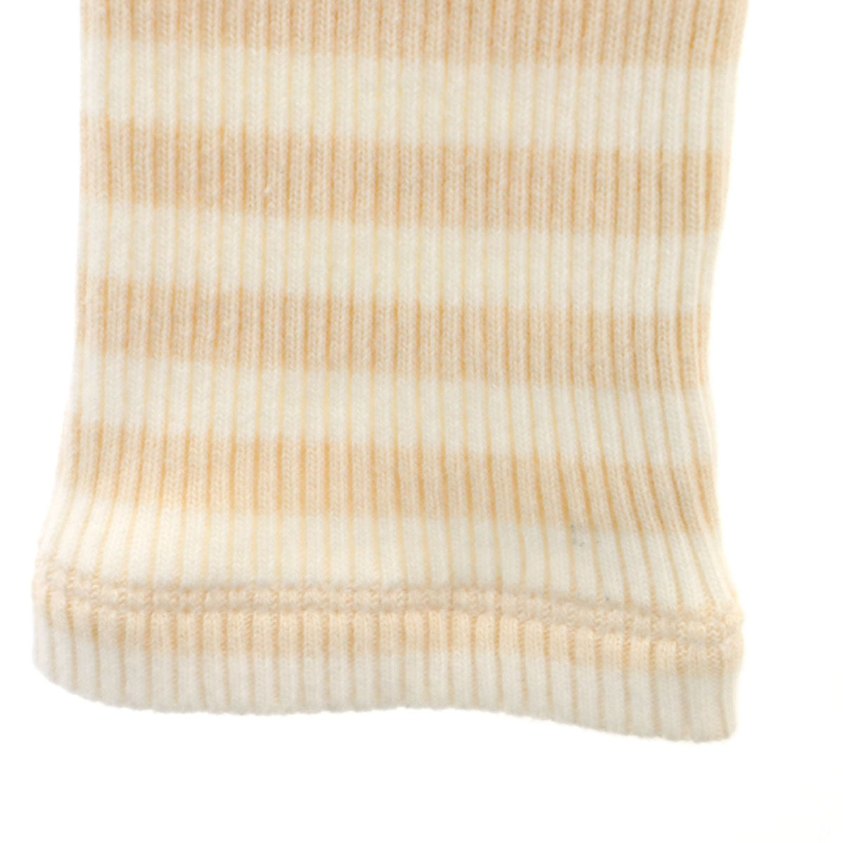 Ron Herman ロンハーマン 日本製 ボーダー柄 長袖 リブ ニット XS ペールオレンジ レディース