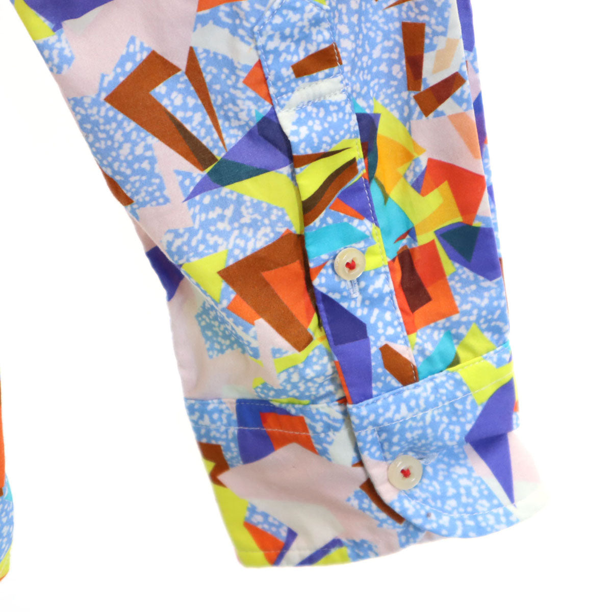 KAWATANI SHIRT 河谷シャツ 幾何学柄 長袖 ボタンダウンシャツ M マルチ メンズ