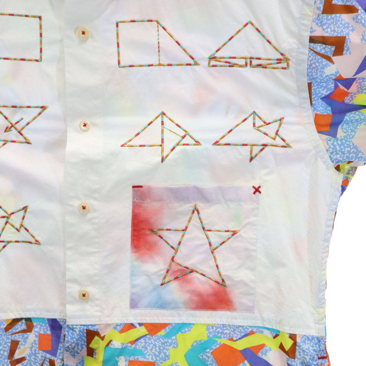 KAWATANI SHIRT 河谷シャツ 幾何学柄 長袖 ボタンダウンシャツ M マルチ メンズ