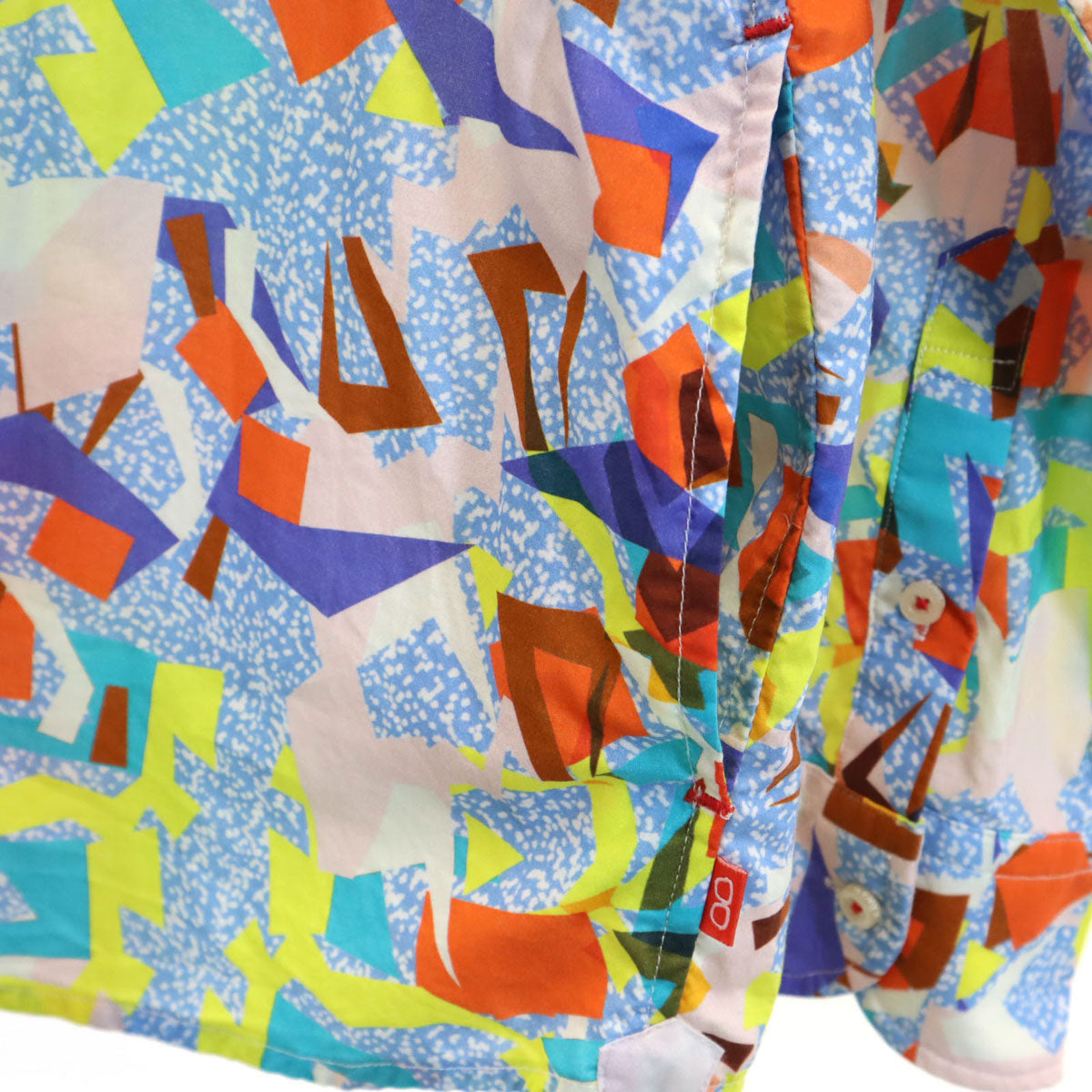 KAWATANI SHIRT 河谷シャツ 幾何学柄 長袖 ボタンダウンシャツ M マルチ メンズ