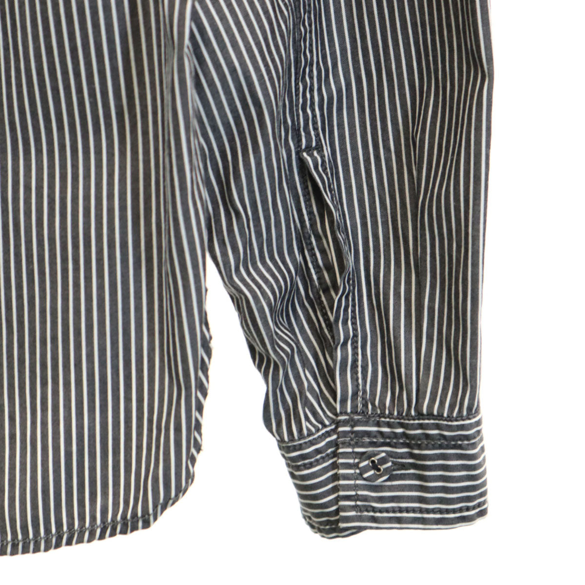 White Mountaineering Wardrobe ホワイトマウンテニアリング ワードローブ 12ss 日本製 ストライプ柄 長袖 ボタンダウンシャツ 0 チャコールブラック メンズ