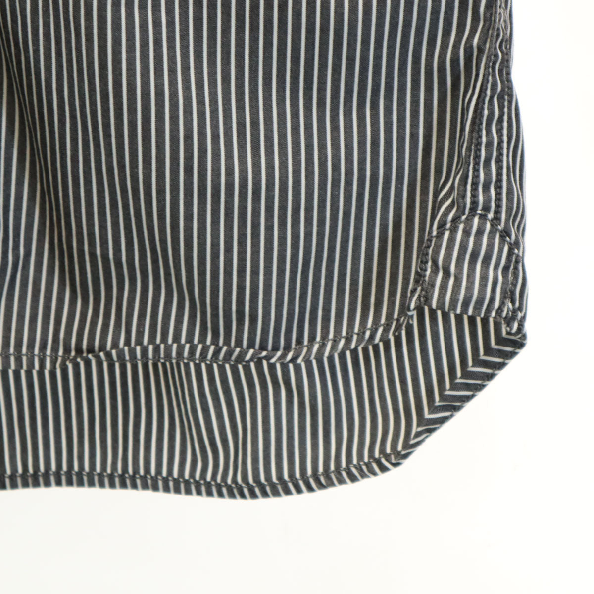 White Mountaineering Wardrobe ホワイトマウンテニアリング ワードローブ 12ss 日本製 ストライプ柄 長袖 ボタンダウンシャツ 0 チャコールブラック メンズ