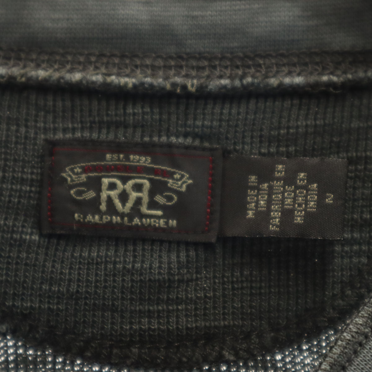 ダブルアールエル RRL 長袖 ヘンリーネック カットソー 2 チャコールグレー Ralph Lauren ラルフローレン トップス レディース