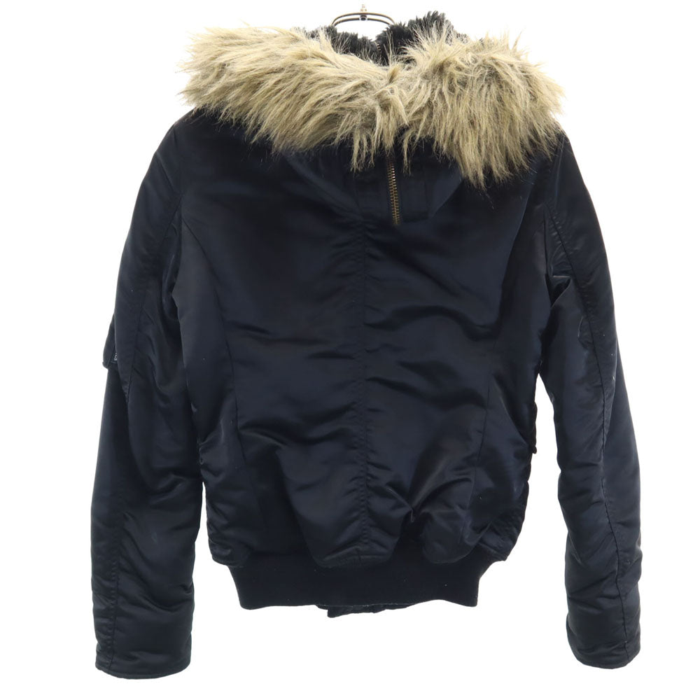 HYSTERIC GLAMOUR ヒステリックグラマー プリマロフト N2B ファー ダウンジャケット free ブラック フーディー レディース