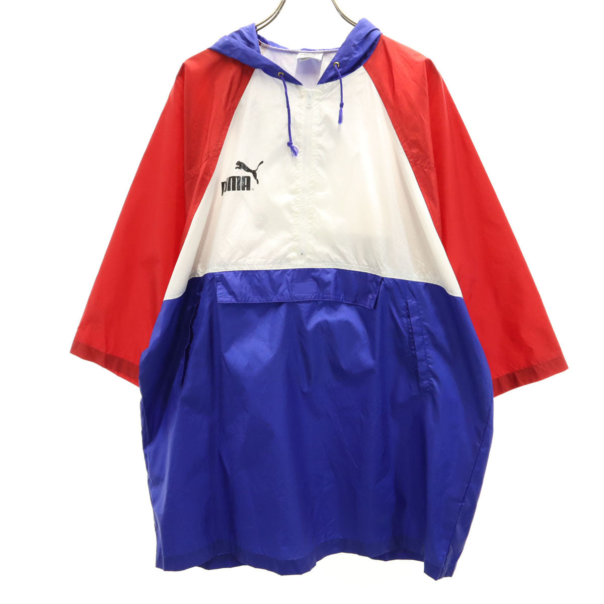 PUMA プーマ 90s ナイロン オールド ヒットユニオン 7分袖 ハーフジップ プルオーバー パーカー M プルオーバー ポケッタブル メンズ