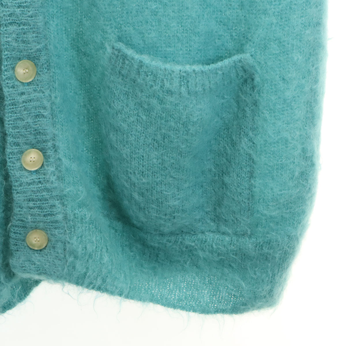 AURALEE オーラリー 長袖 Vネック モヘア カーディガン 1 グリーン系 ニット メンズ