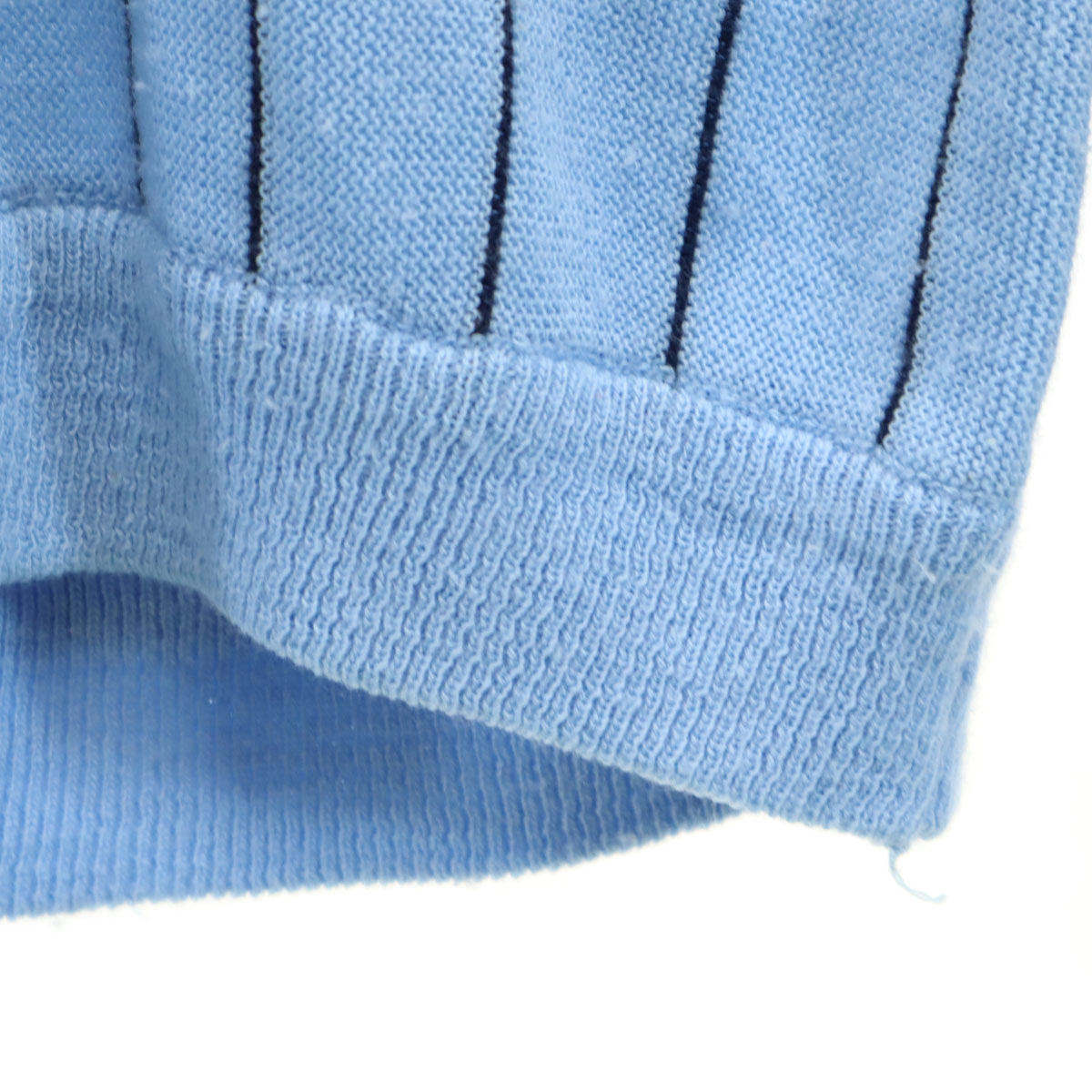 CHEMISE LACOSTE シュミーズラコステ 70s ヴィンテージ フランス製 ストライプ 長袖 Vネック セーター L ブルー系 ニット メンズ