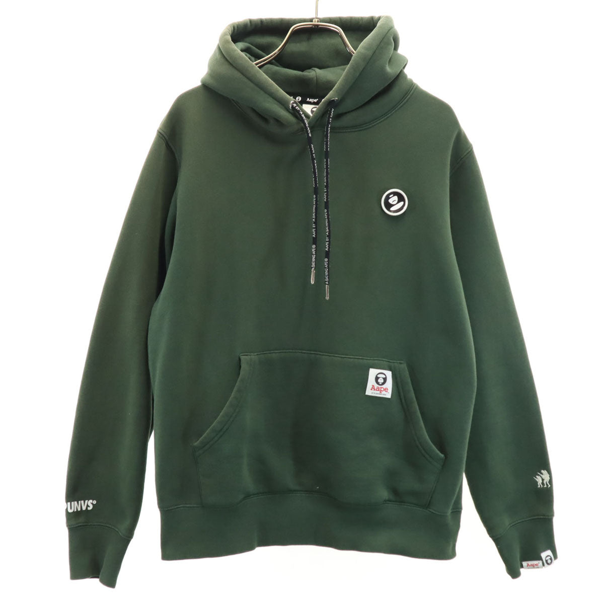 AAPE エーエイプ 長袖 パーカー M グリーン系 スウェット 裏起毛 メンズ