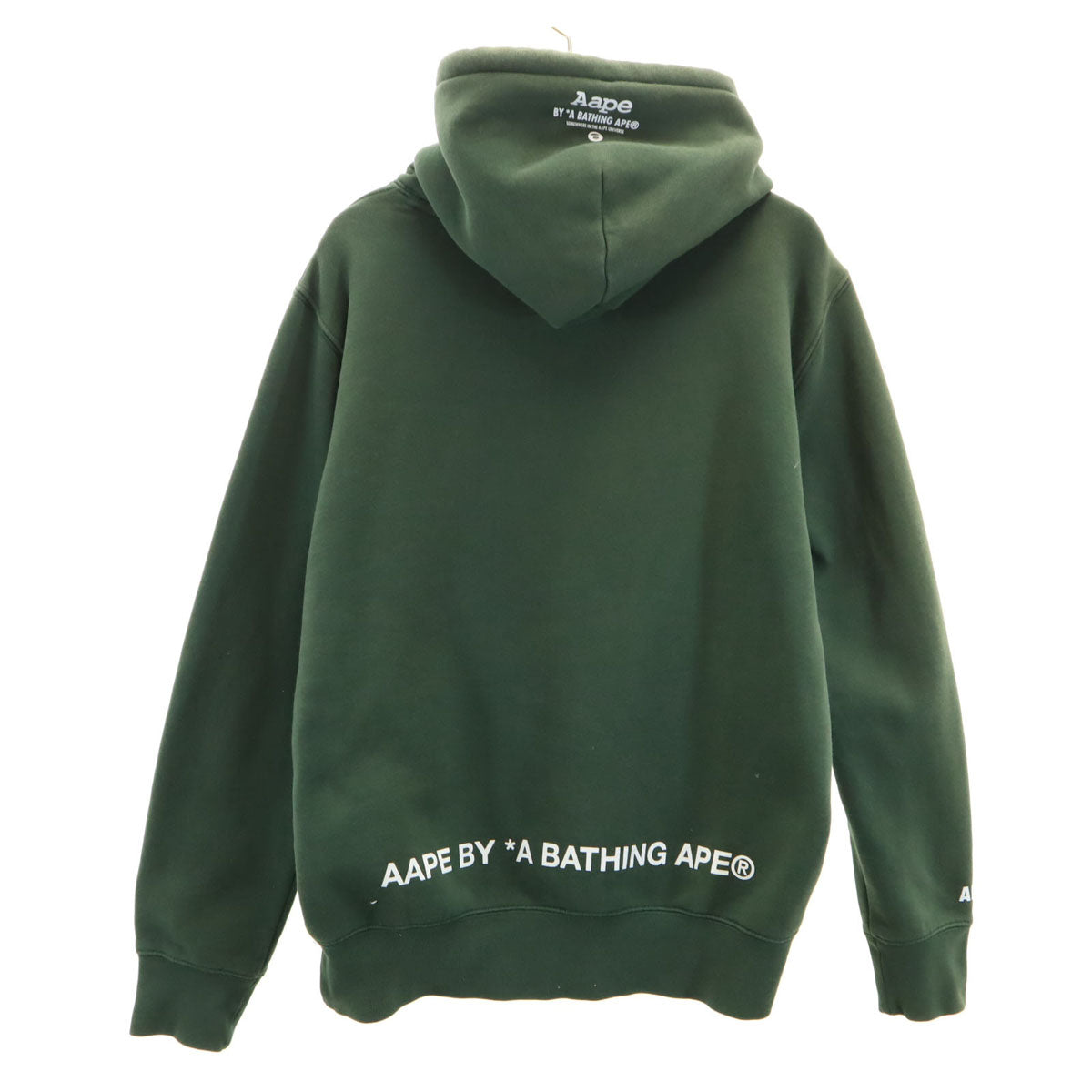 AAPE エーエイプ 長袖 パーカー M グリーン系 スウェット 裏起毛 メンズ