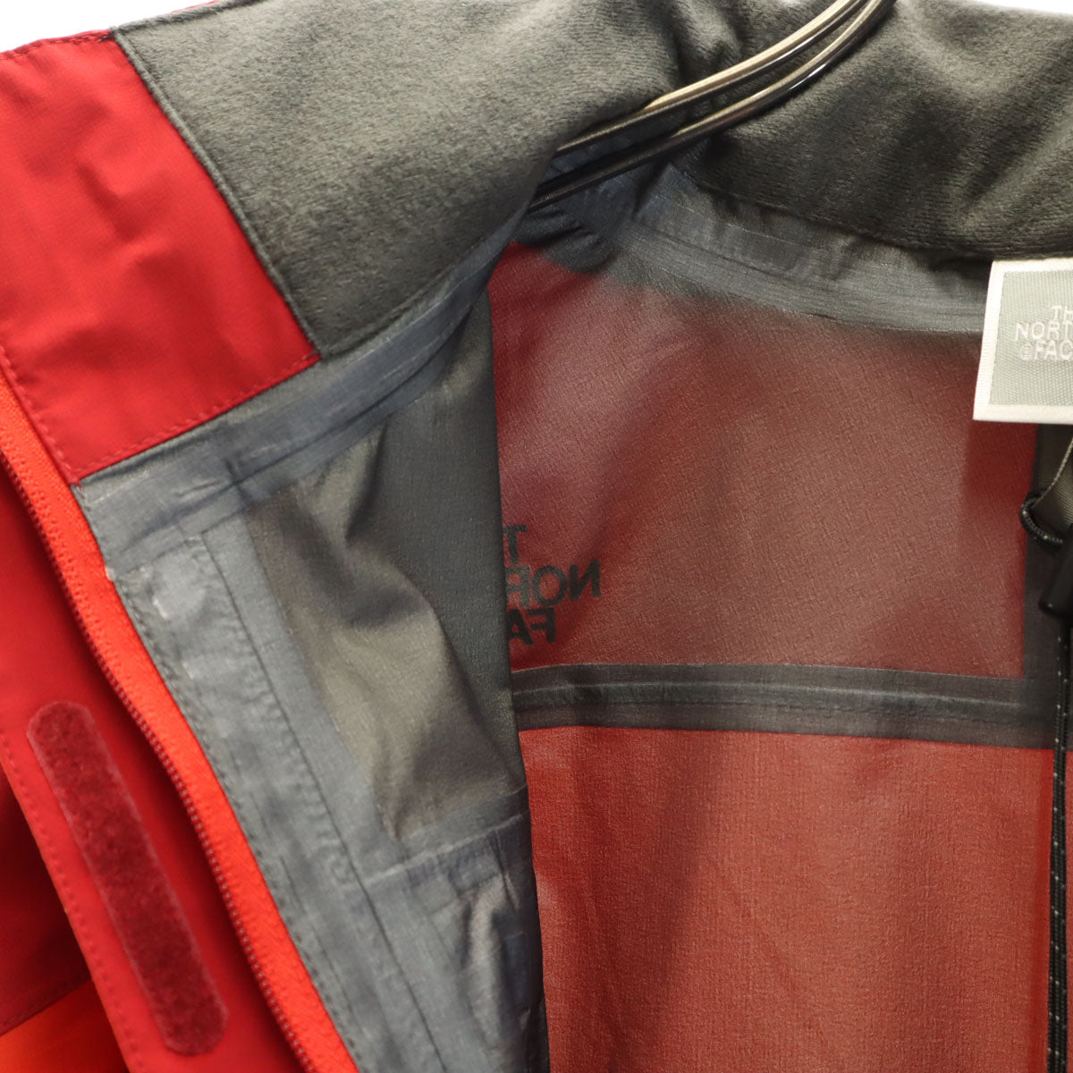 THE NORTH FACE ノースフェイス レインジャケット 上下 セットアップ M 朱色 レインテックス プラズマ アウトドア NPW11212 収納袋付き レディース