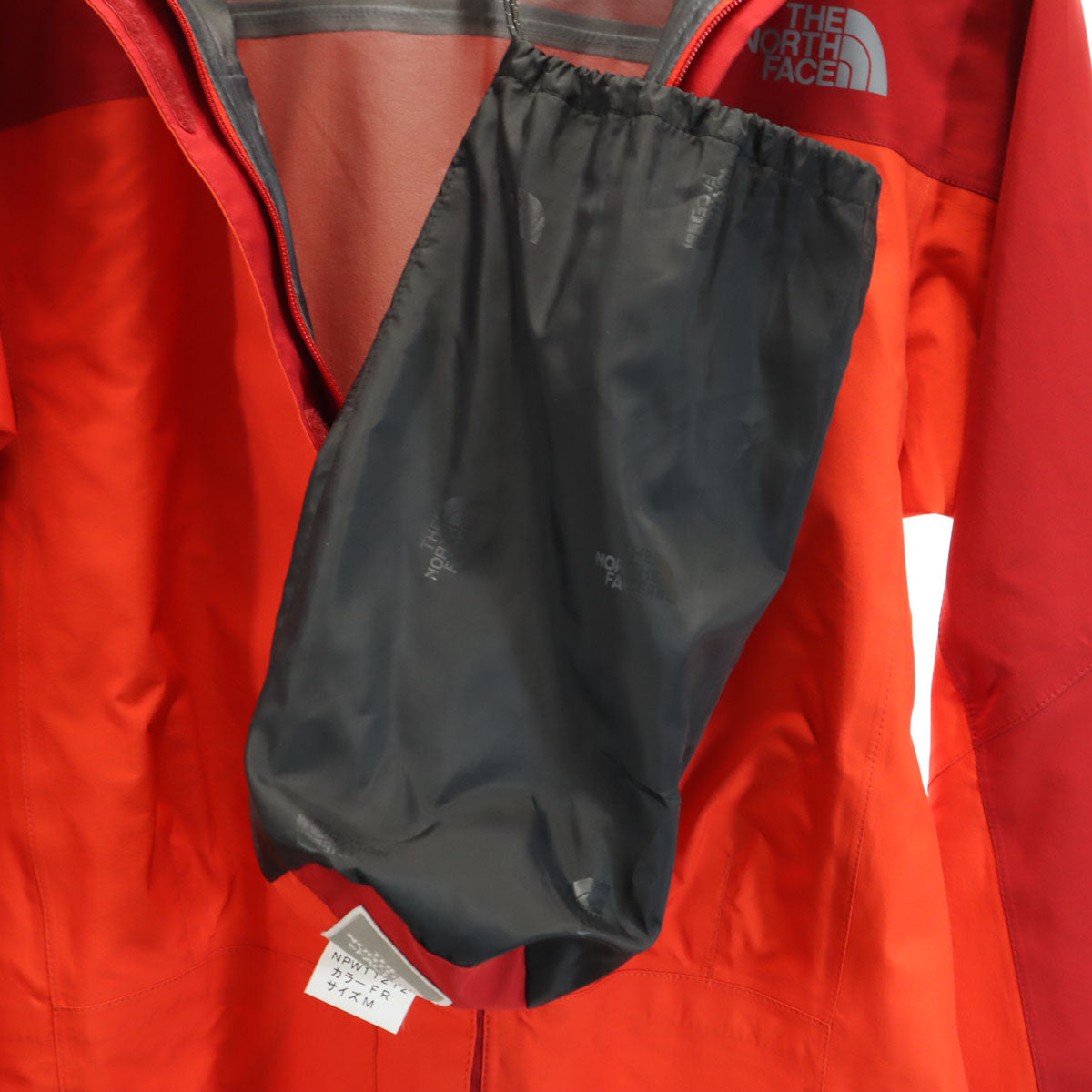 THE NORTH FACE ノースフェイス レインジャケット 上下 セットアップ M 朱色 レインテックス プラズマ アウトドア NPW11212 収納袋付き レディース