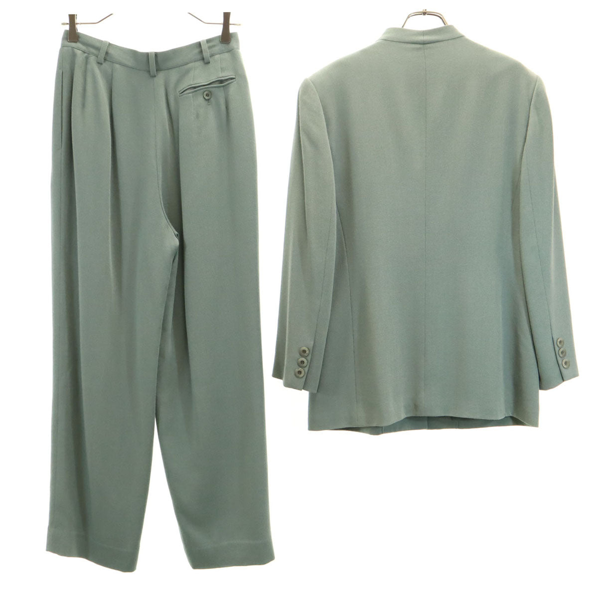 Burberrys バーバリーズ 90s オールド パンツスーツ 上下 セットアップ 11 グリーングレー レディース