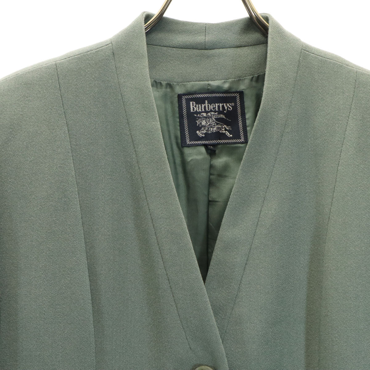 Burberrys バーバリーズ 90s オールド パンツスーツ 上下 セットアップ 11 グリーングレー レディース