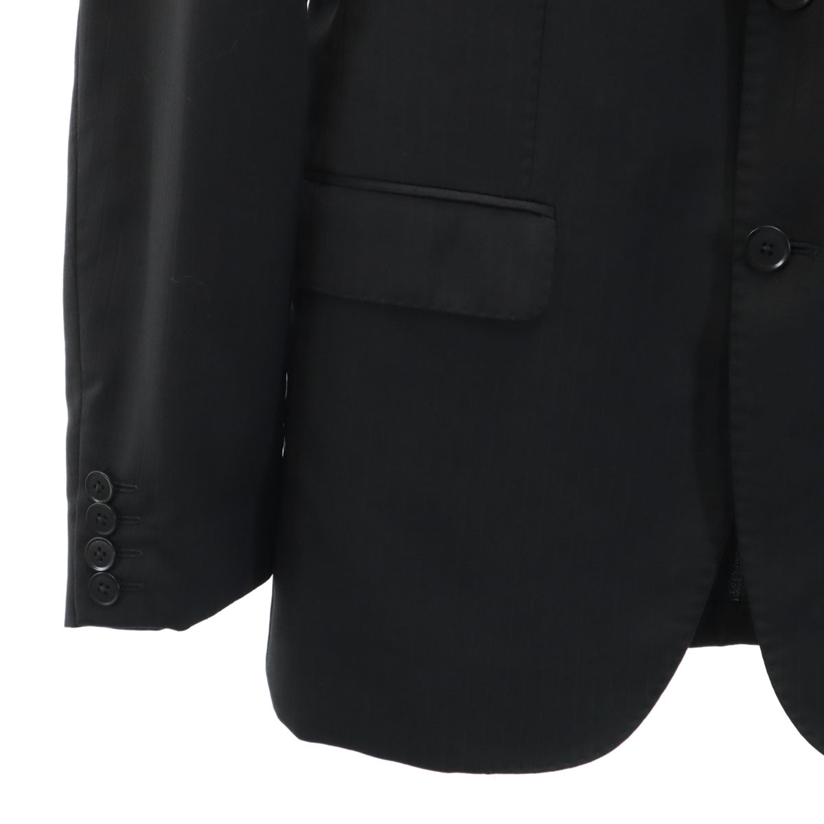 Emporio Armani エンポリオアルマーニ ブルガリア製 M LINE ストライプ柄 スーツ 上下 セットアップ 44 ブラック メンズ