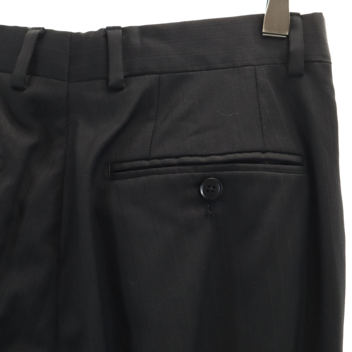 Emporio Armani エンポリオアルマーニ ブルガリア製 M LINE ストライプ柄 スーツ 上下 セットアップ 44 ブラック メンズ