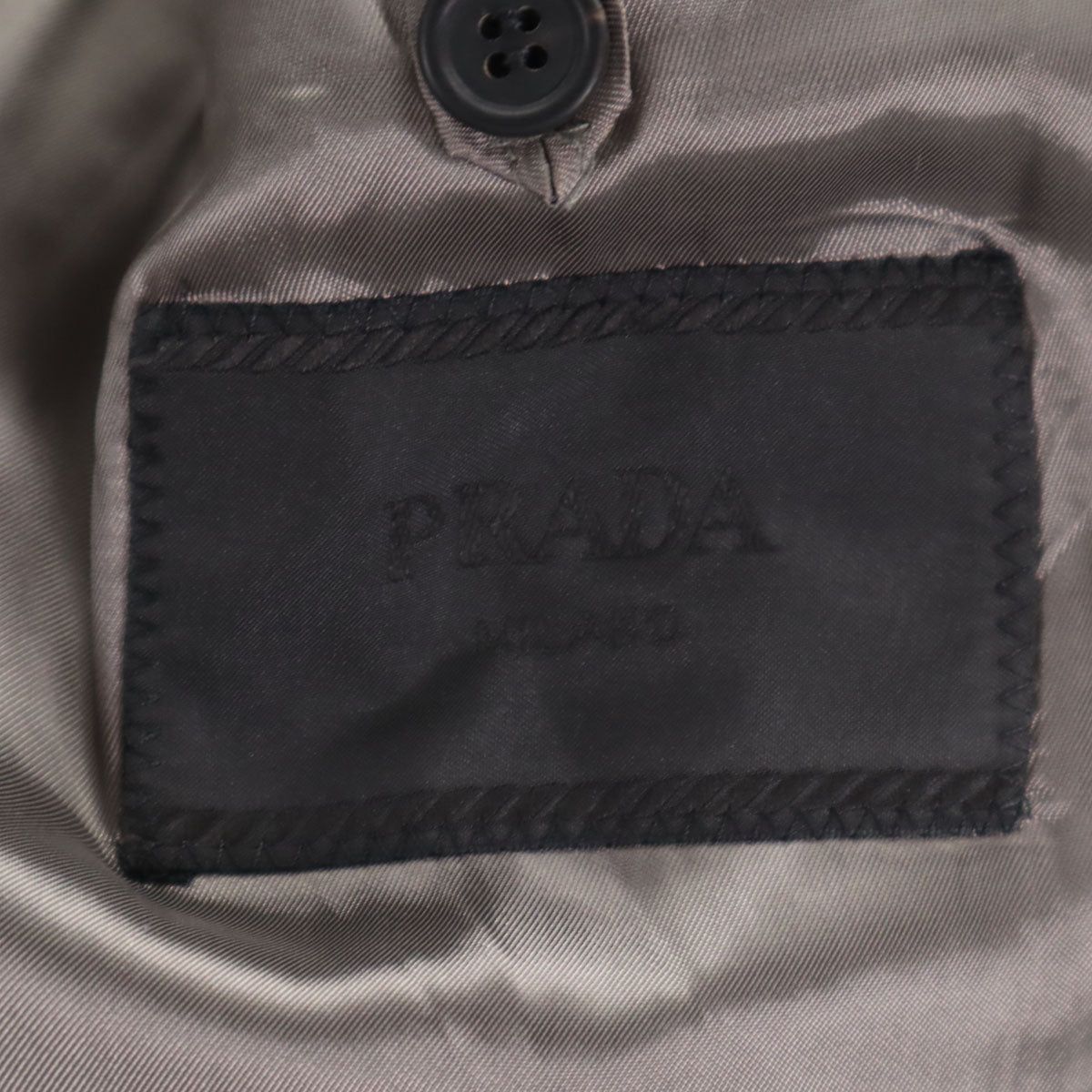 PRADA プラダ イタリア製 ウール スーツ 上下 セットアップ 48R グレー ボタンフライ メンズ