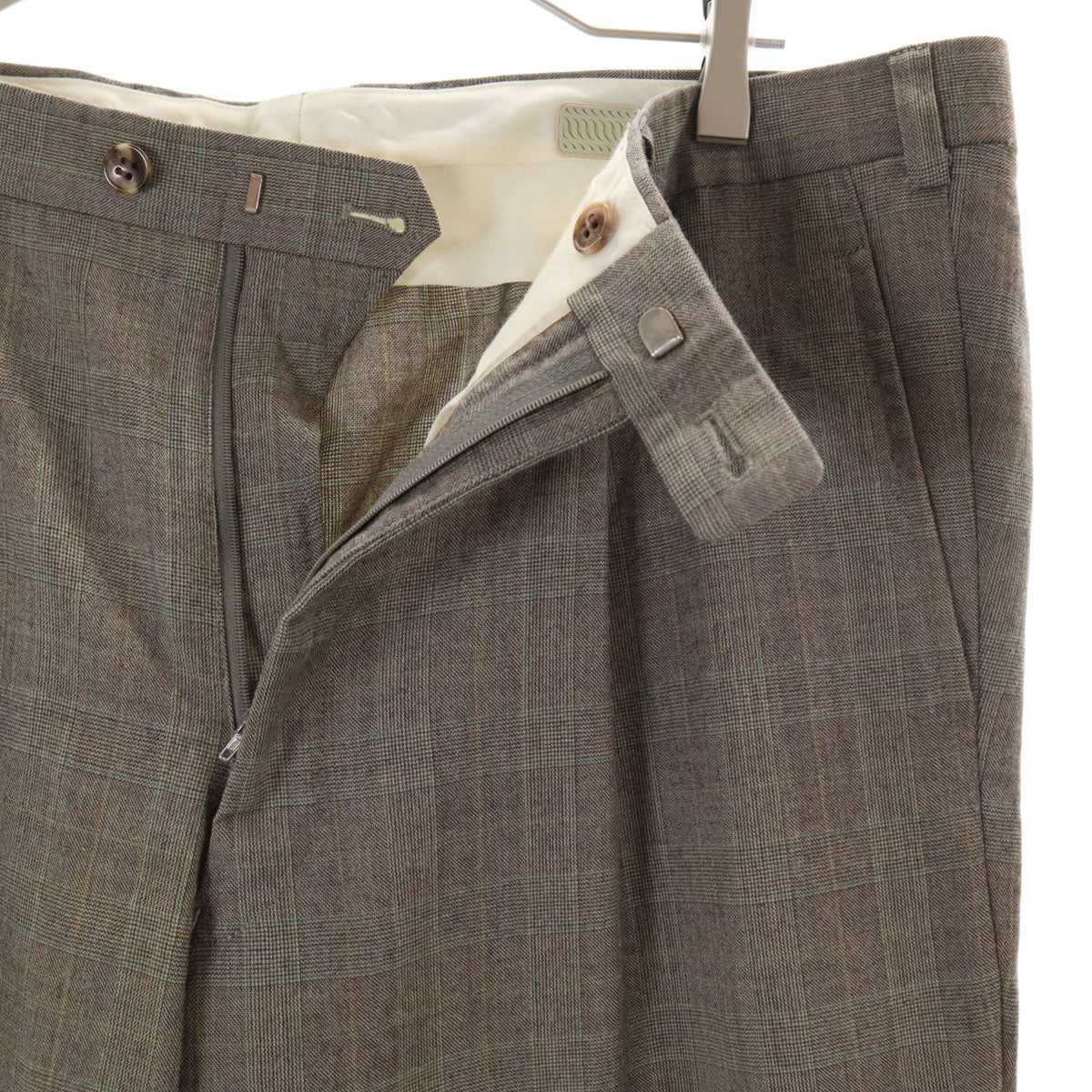 LANVIN ランバン 90s ウール オールド チェック柄 スーツ 上下 セットアップ ST50-56 グレー メンズ