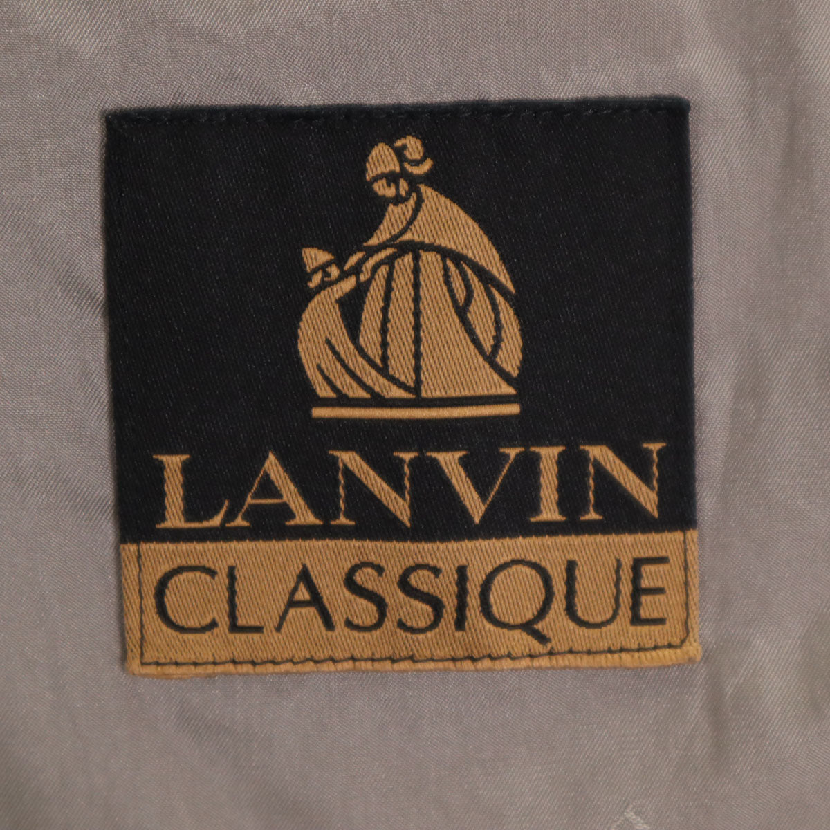 LANVIN ランバン 90s ウール オールド チェック柄 スーツ 上下 セットアップ ST50-56 グレー メンズ