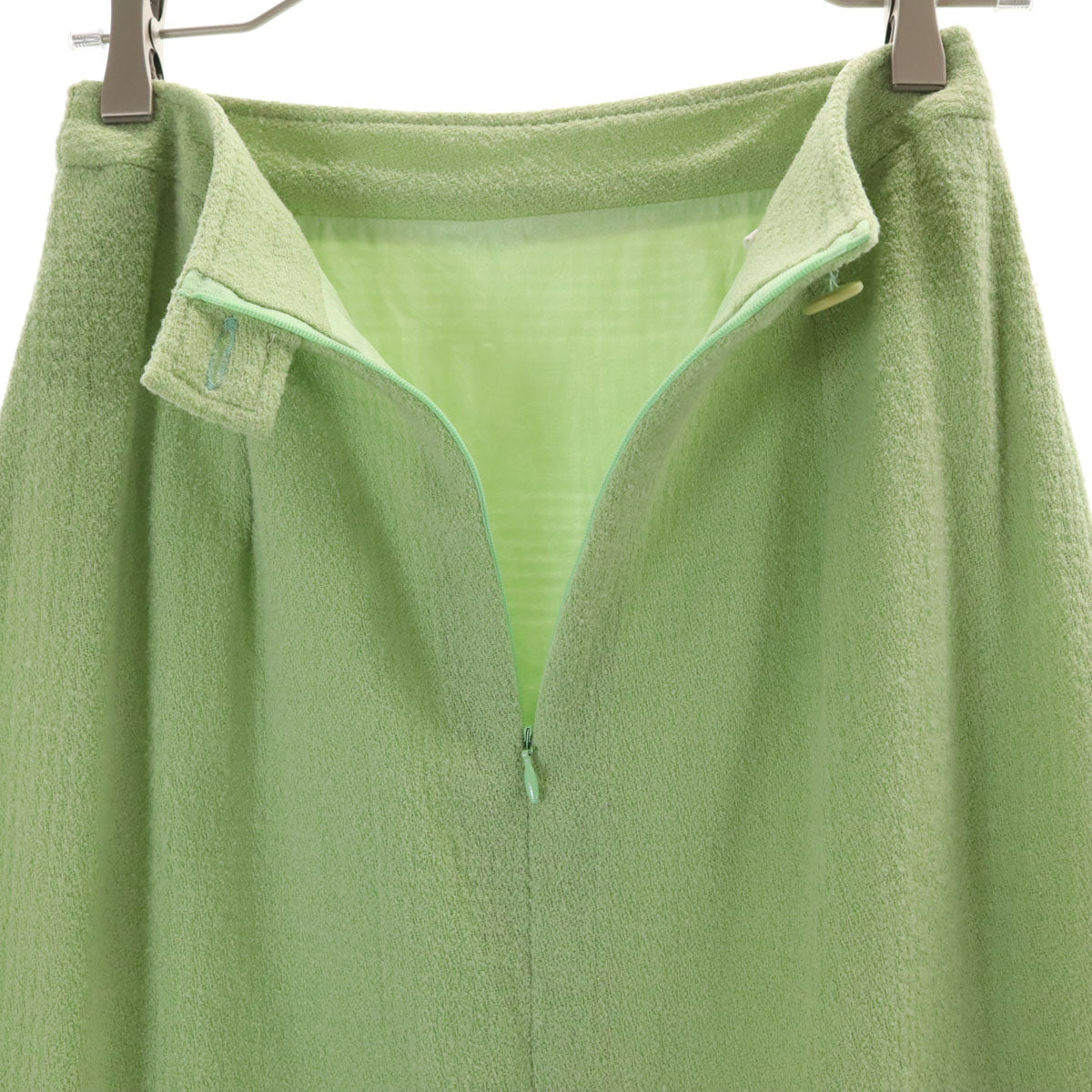 Herno ヘルノ イタリア製 ウールブレンド ツイード スカートスーツ 上下 セットアップ 42 グリーン系 レディース