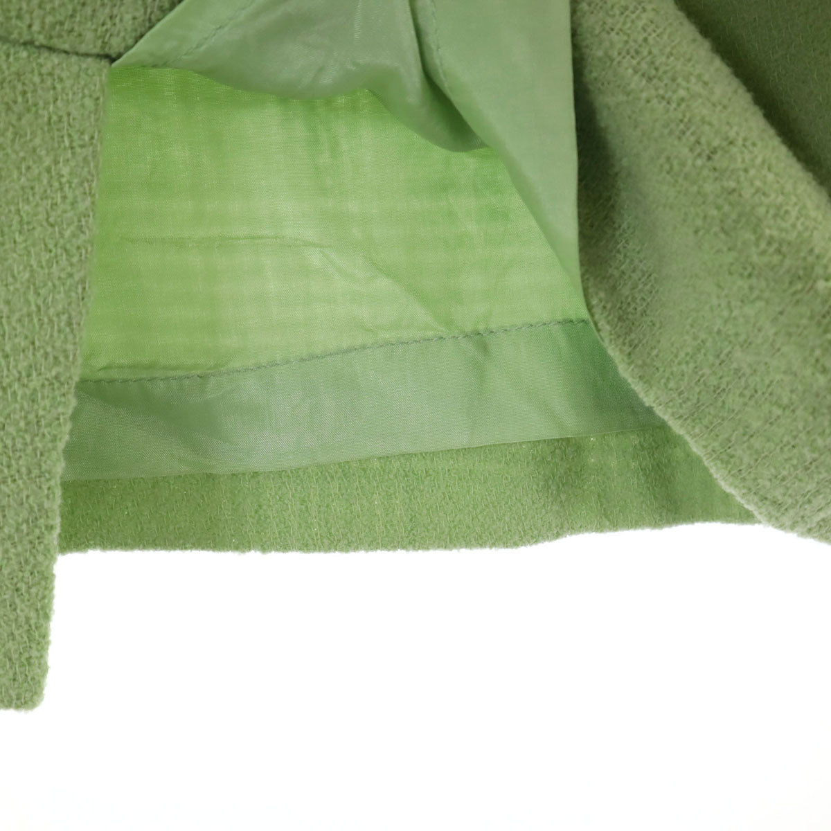 Herno ヘルノ イタリア製 ウールブレンド ツイード スカートスーツ 上下 セットアップ 42 グリーン系 レディース