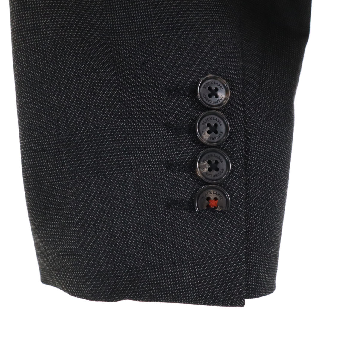 BLACK LABEL CRESTBRIDGE ブラックレーベルクレストブリッジ ウールブレンド チェック柄 スーツ 上下 セットアップ S グレー 三陽商会 メンズ