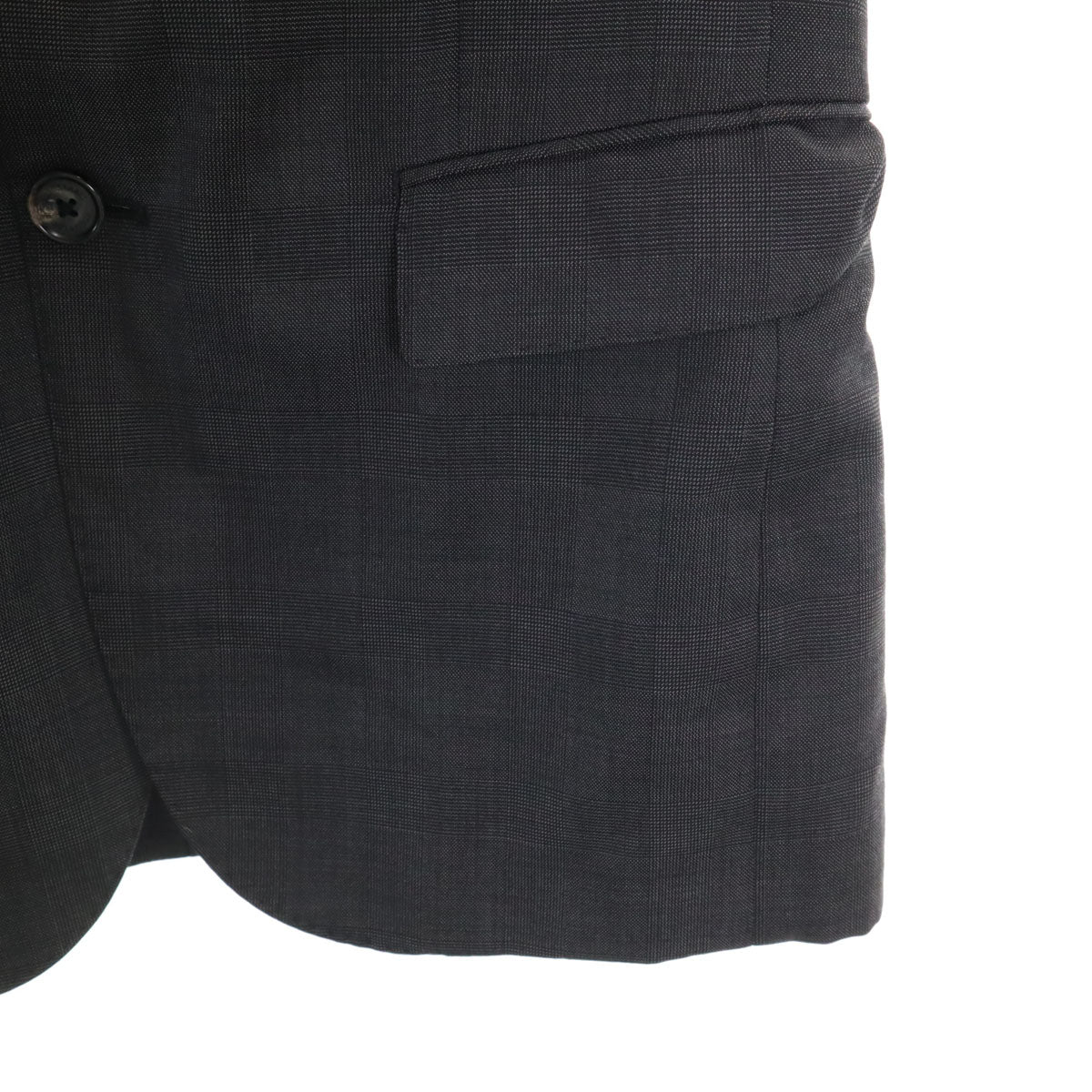 BLACK LABEL CRESTBRIDGE ブラックレーベルクレストブリッジ ウールブレンド チェック柄 スーツ 上下 セットアップ S グレー 三陽商会 メンズ