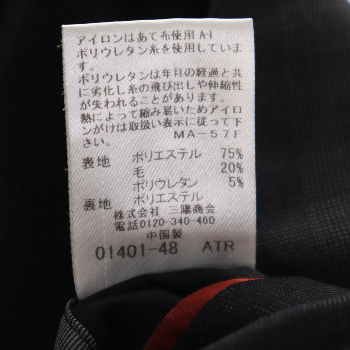 BLACK LABEL CRESTBRIDGE ブラックレーベルクレストブリッジ ウールブレンド チェック柄 スーツ 上下 セットアップ S グレー 三陽商会 メンズ