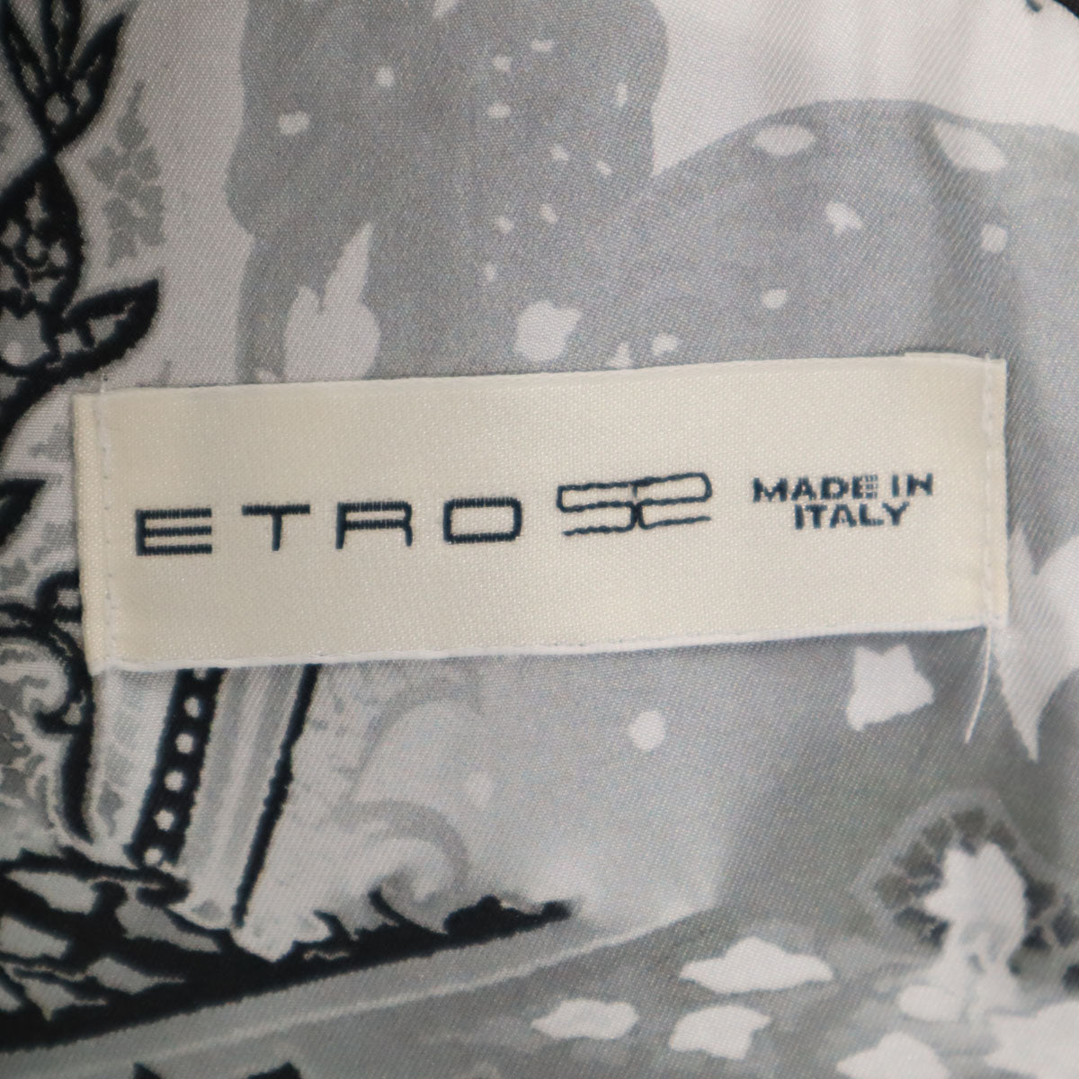 ETRO エトロ イタリア製 シルクブレンド スーツ 上下 セットアップ 52 黒系 メンズ