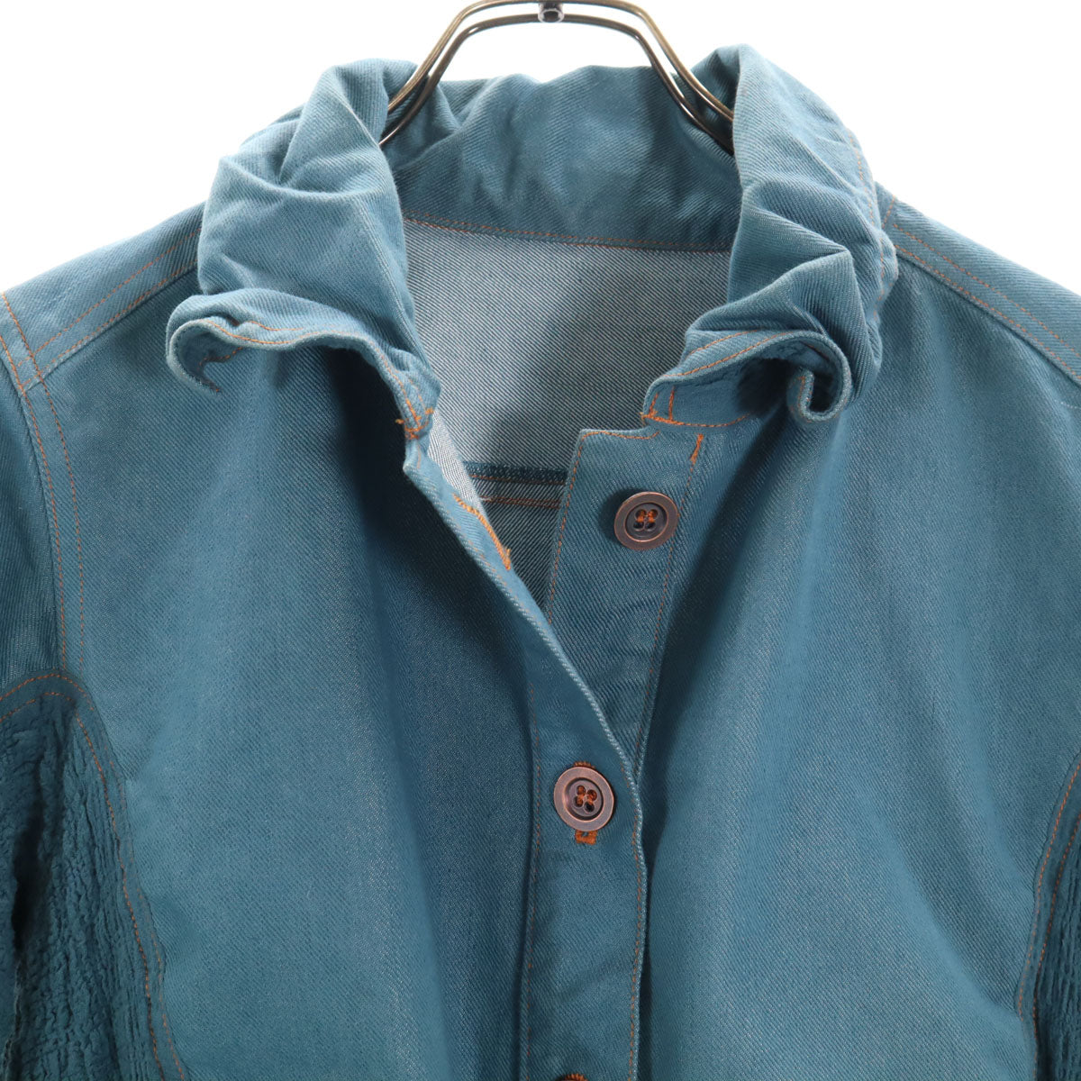 me ISSEY MIYAKE ミーイッセイミヤケ 日本製 長袖 デニムシャツ 上下 セットアップ レディース