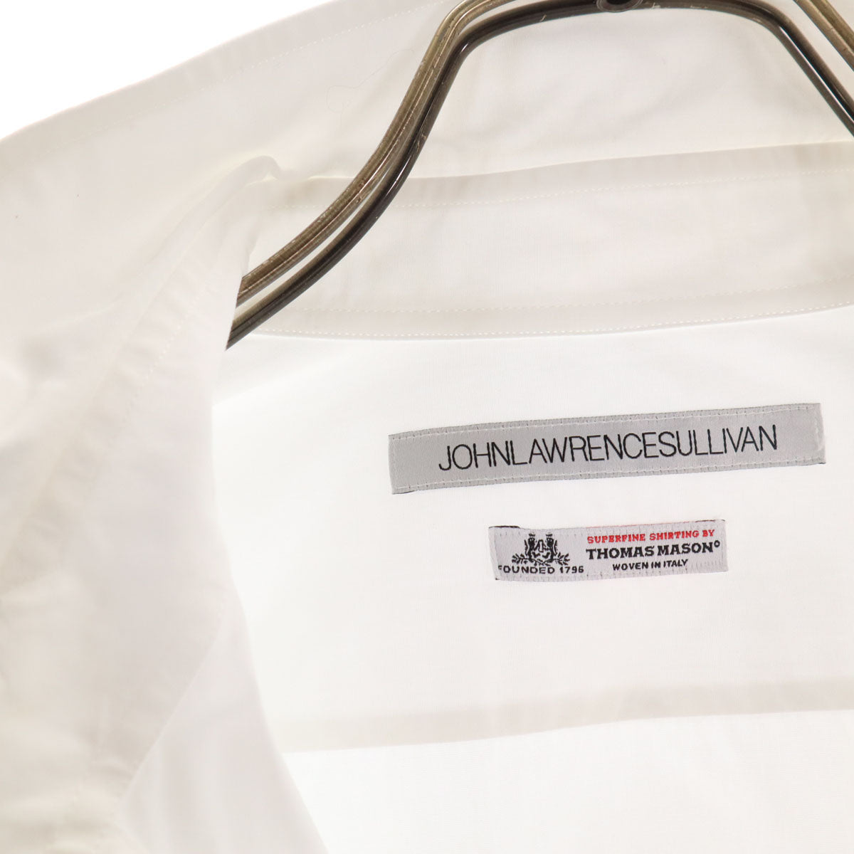 JOHN LAWRENCE SULLIVAN ジョンローレンスサリバン Thomas Mason トーマスメイソン 日本製 長袖 コットンシャツ 46 ホワイト メンズ