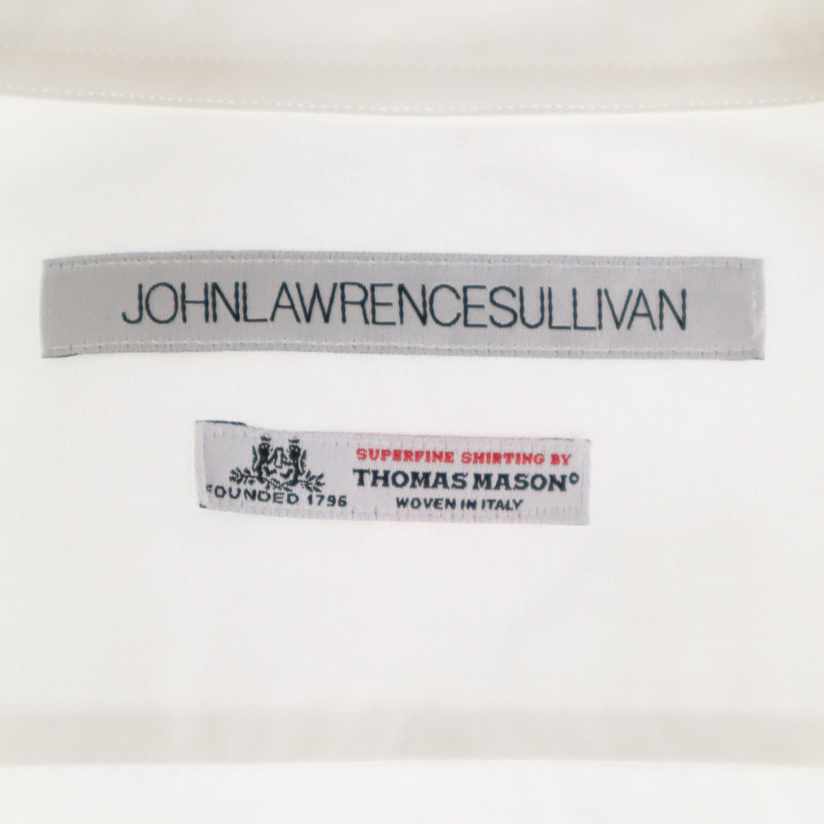 JOHN LAWRENCE SULLIVAN ジョンローレンスサリバン Thomas Mason トーマスメイソン 日本製 長袖 コットンシャツ 46 ホワイト メンズ