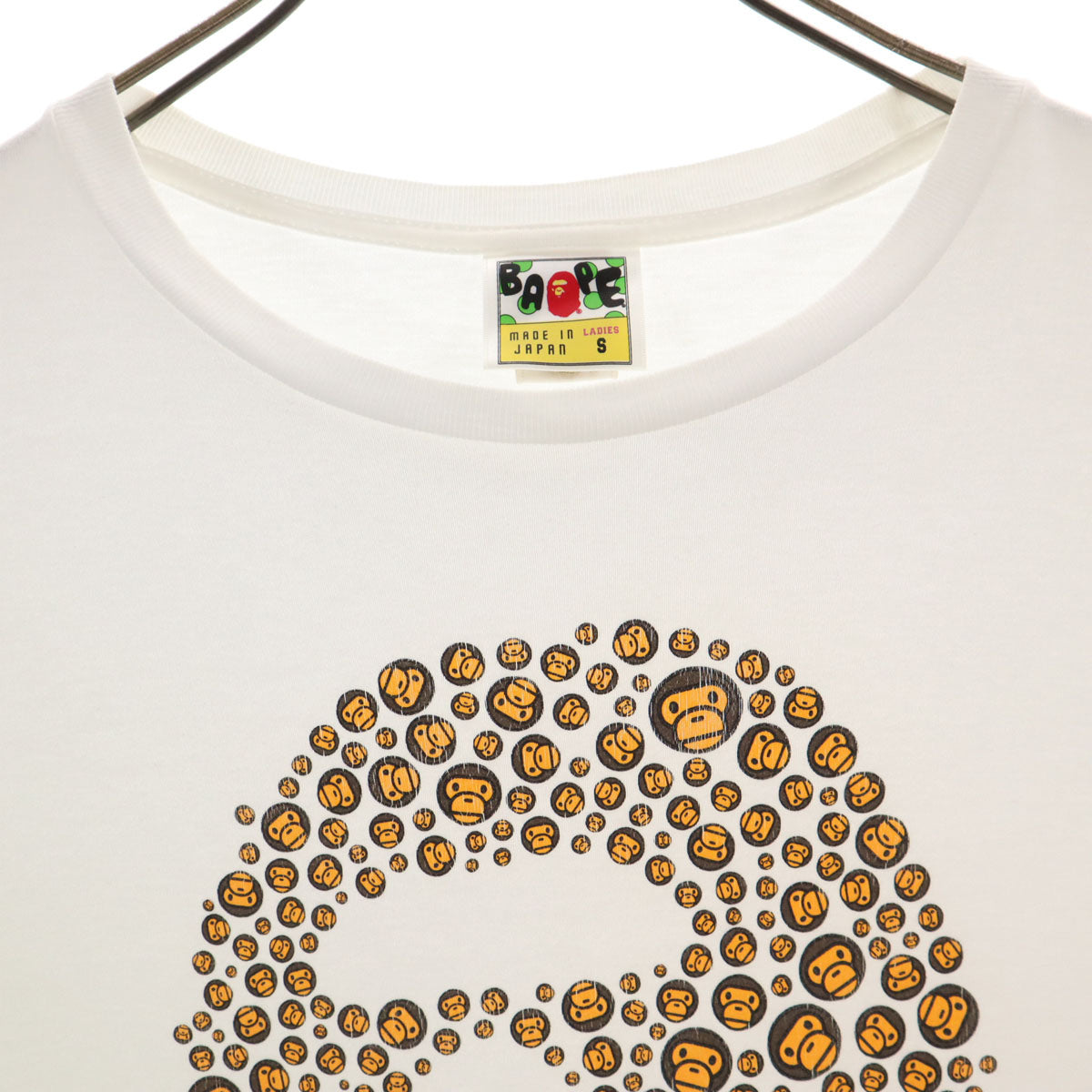 BAPE ベイプ 日本製 長袖 Tシャツ S ホワイト ロンT レディース