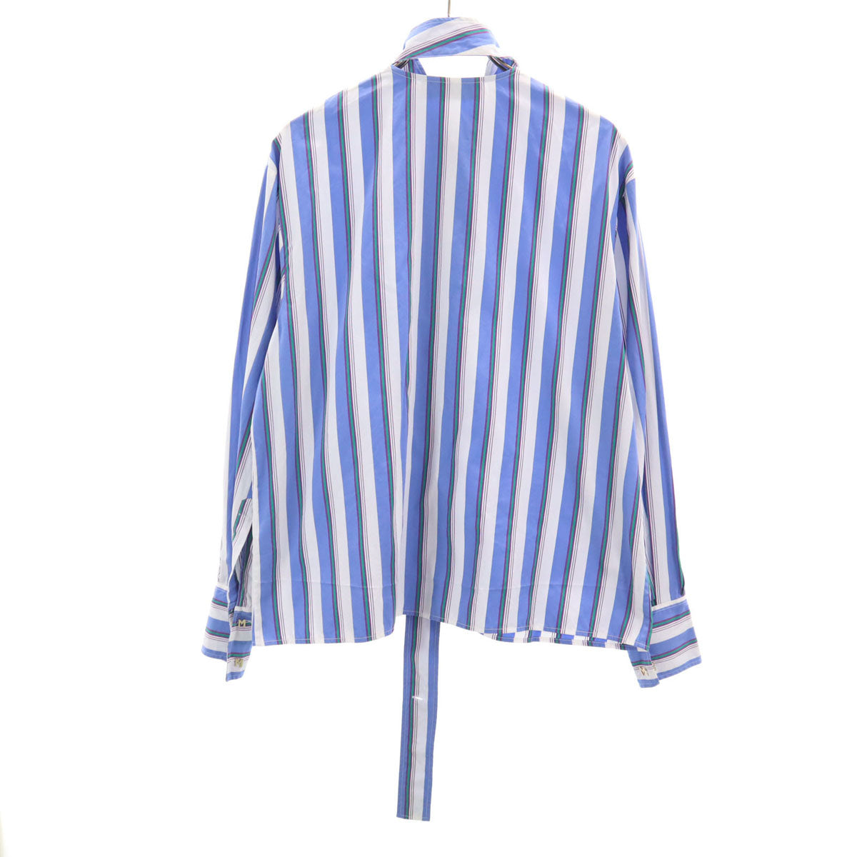 MSGM エムエスジーエム イタリア製 ストライプ柄 長袖 コットンシャツ 38 ホワイト レディース