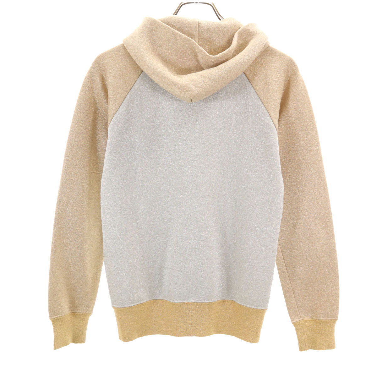 HYSTERIC GLAMOUR ヒステリックグラマー 日本製 長袖 ラメスウェット ジップパーカー FREE ゴールド 裏起毛 レディース