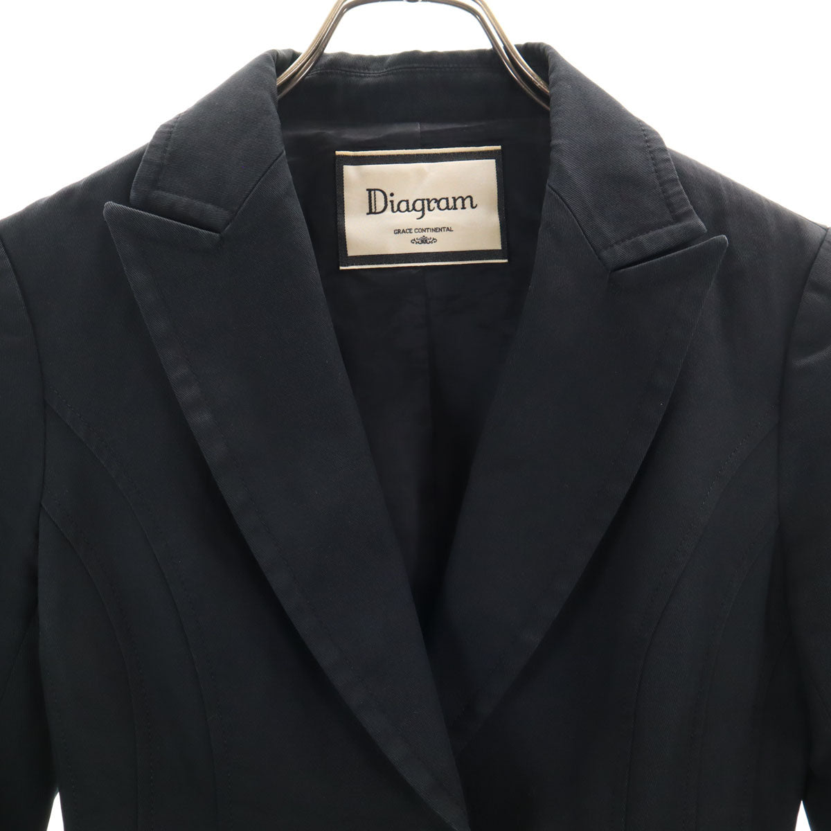 Diagram ダイアグラム 日本製 テーラードジャケット 36 ブラック レディース