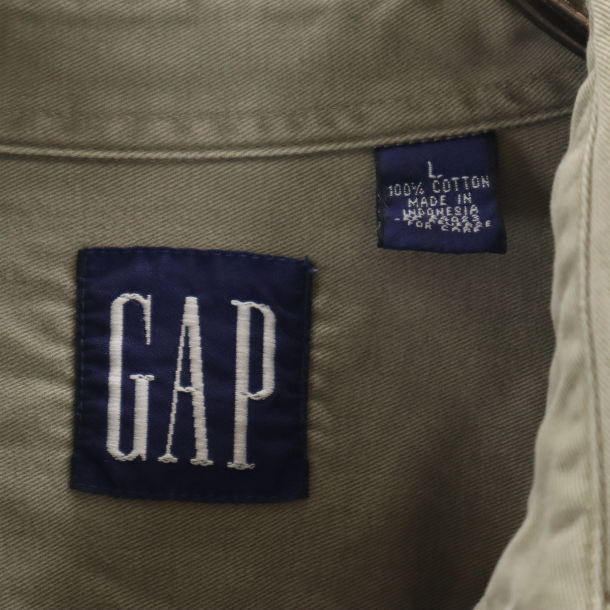 GAP ギャップ 90s オールド 長袖 コットンシャツ L オリーブ メンズ