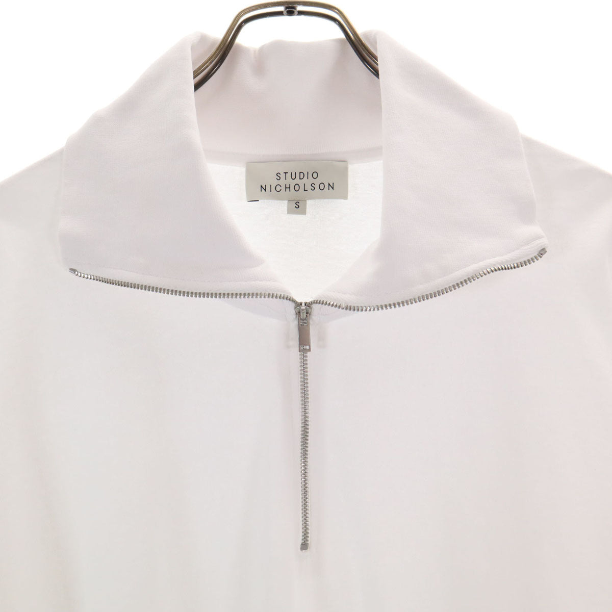 STUDIO NICHOLSON スタジオニコルソン 長袖 ハーフジップ Tシャツ S 白 ロンT メンズ