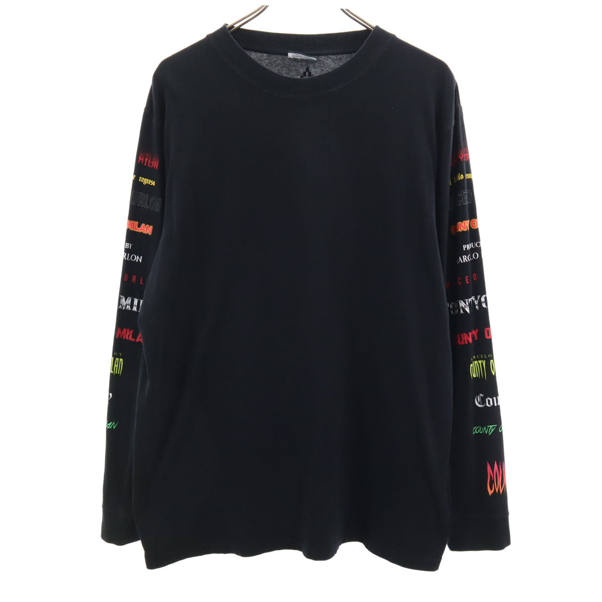 MARCELO BURLON マルセロバーロン バックプリント 長袖 Tシャツ S 黒 ロンT メンズ