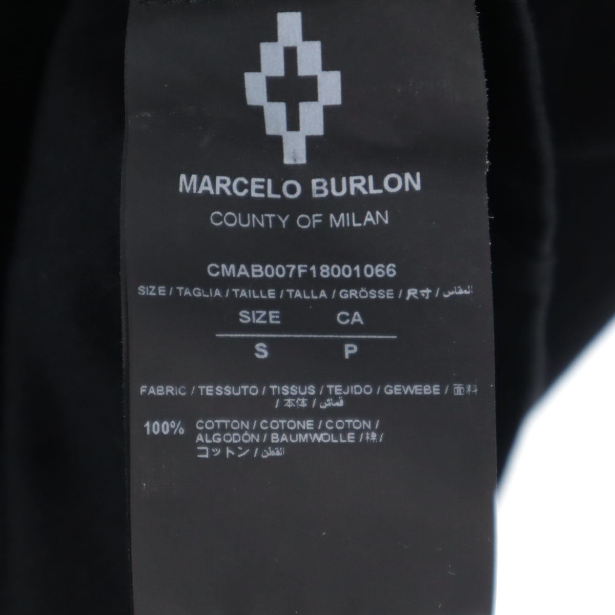 MARCELO BURLON マルセロバーロン バックプリント 長袖 Tシャツ S 黒 ロンT メンズ
