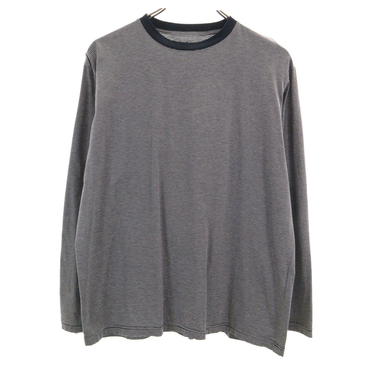 Brilla per il gusto ブリッラペルイルグスト 日本製 ボーダー柄 長袖 Tシャツ M ネイビー ロンT ストレッチ メンズ