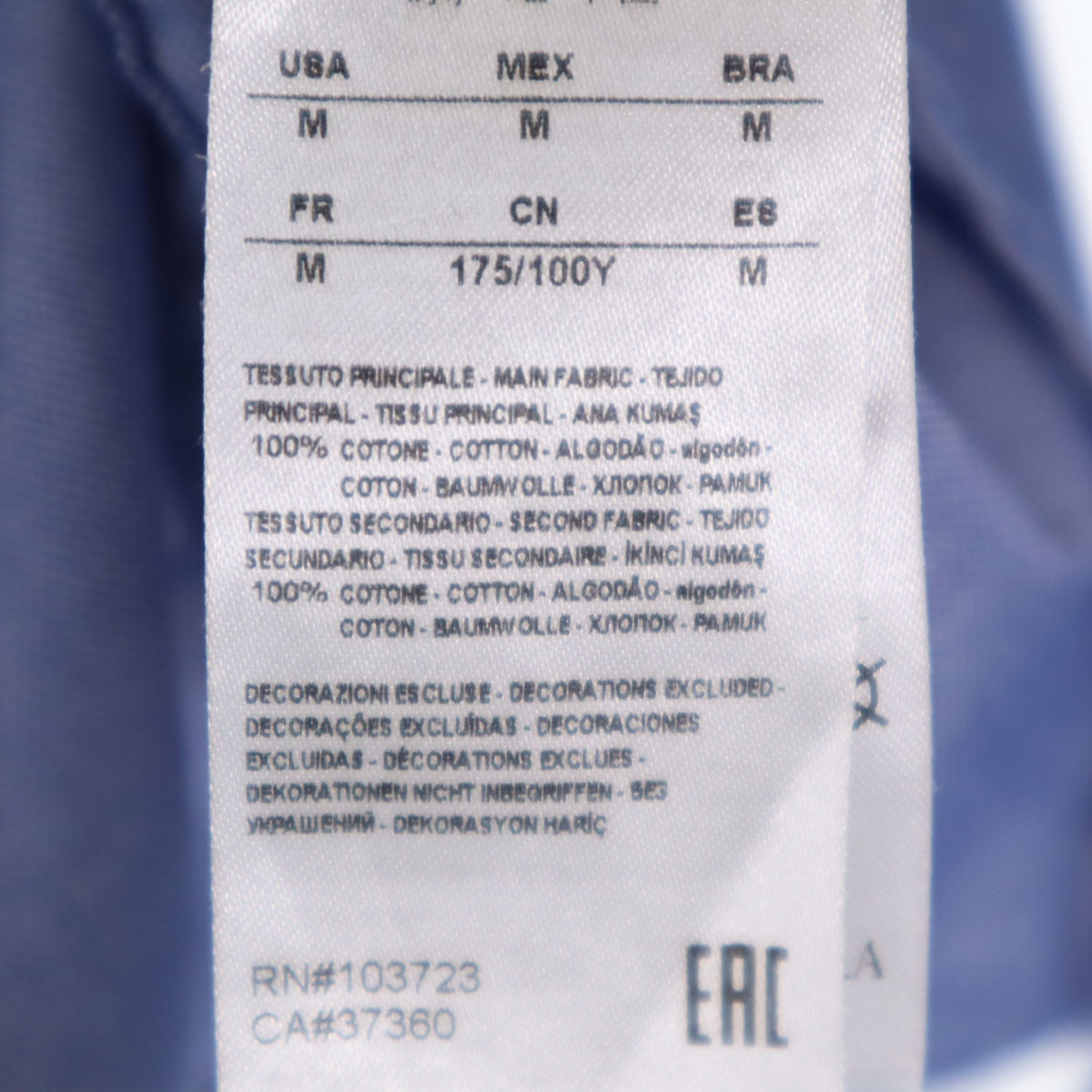 ARMANI EXCHANGE アルマーニエクスチェンジ 長袖 シャツ M ブルー系 メンズ