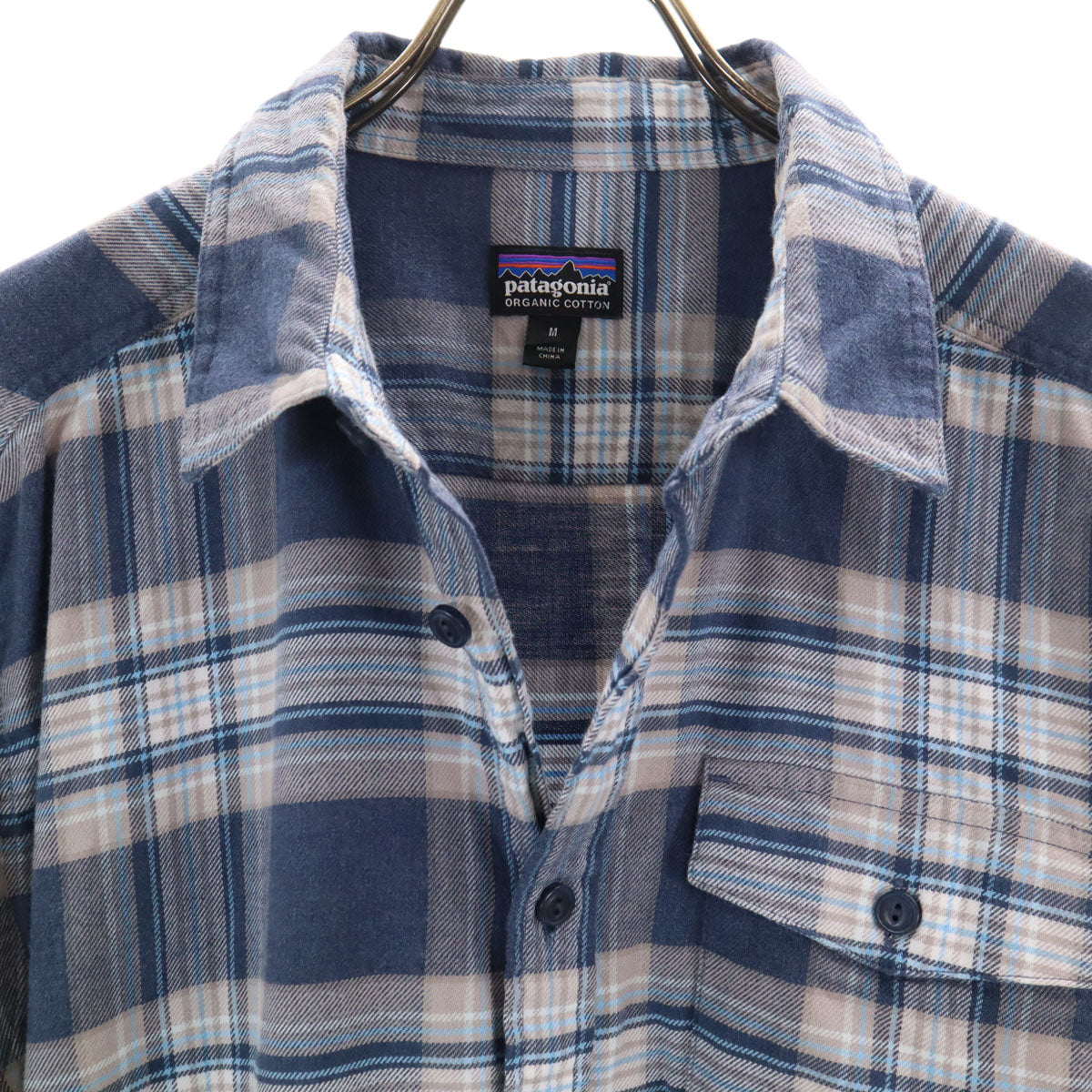 patagonia パタゴニア チェック柄 長袖 シャツ M ネイビー系 54020 アウトドア メンズ