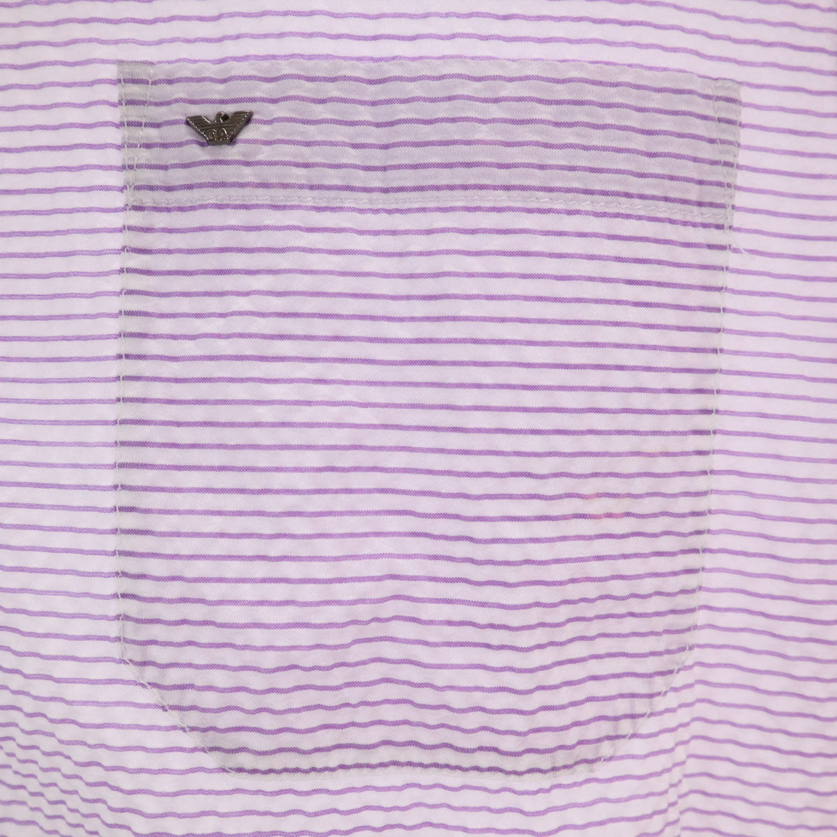 Emporio Armani エンポリオアルマーニ ボーダー柄 長袖 シャツ L パープル系 シアサッカー メンズ