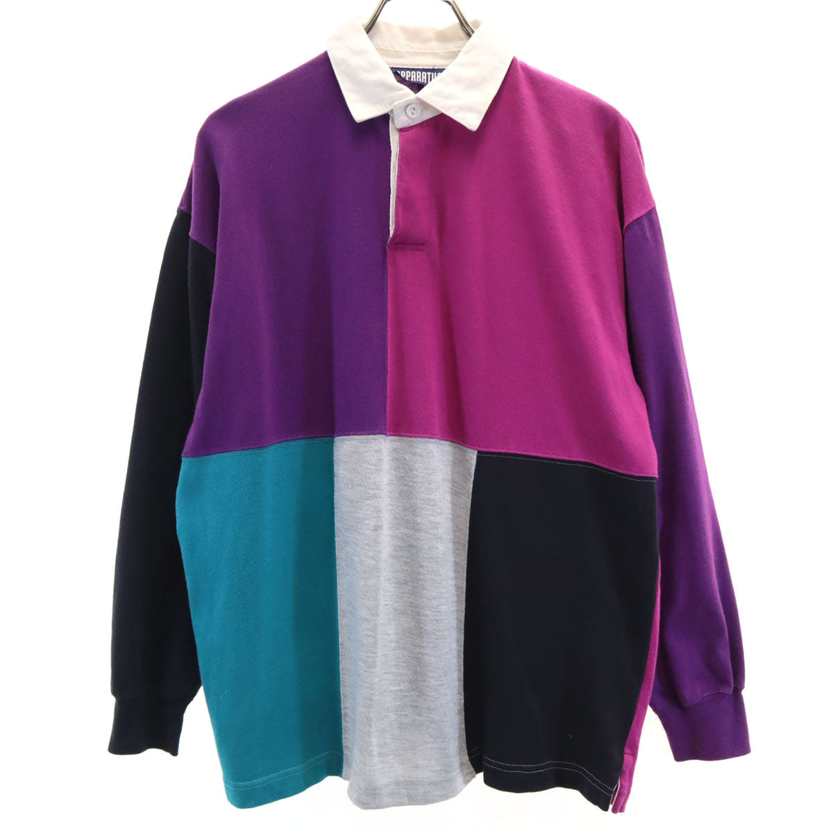 APPARATUS 90s オールド クレイジーパターン 長袖 パッチワーク ラガーシャツ XL メンズ